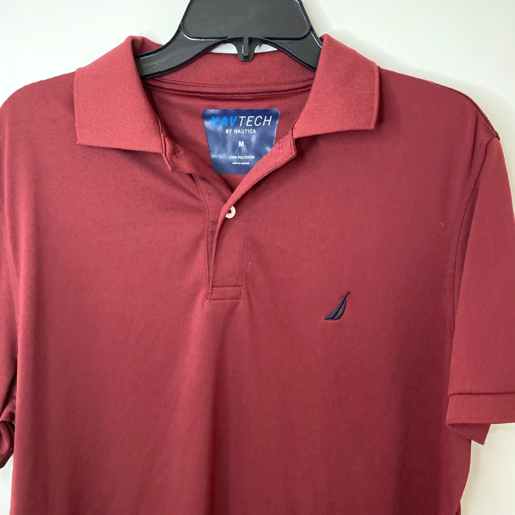 Nautica Nautica Navtech Polo Shirt Mens Medium Golf Walking Polyester Red M Size US M / EU 48-50 / 2 - 3 Thumbnail