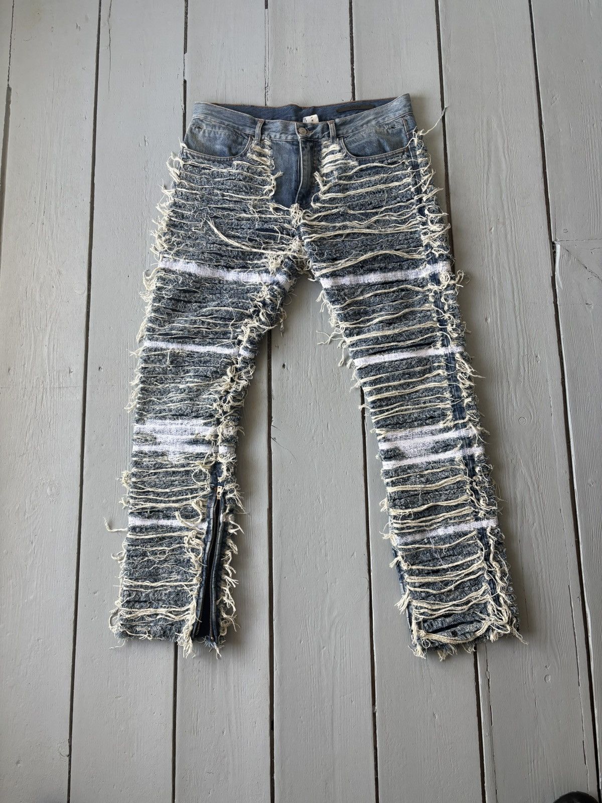 1017 ALYX 9SM × Blackmeans Distressed Shredded Blackmeans x Alyx Pants Size US 34 / EU 50 - 3 Thumbnail