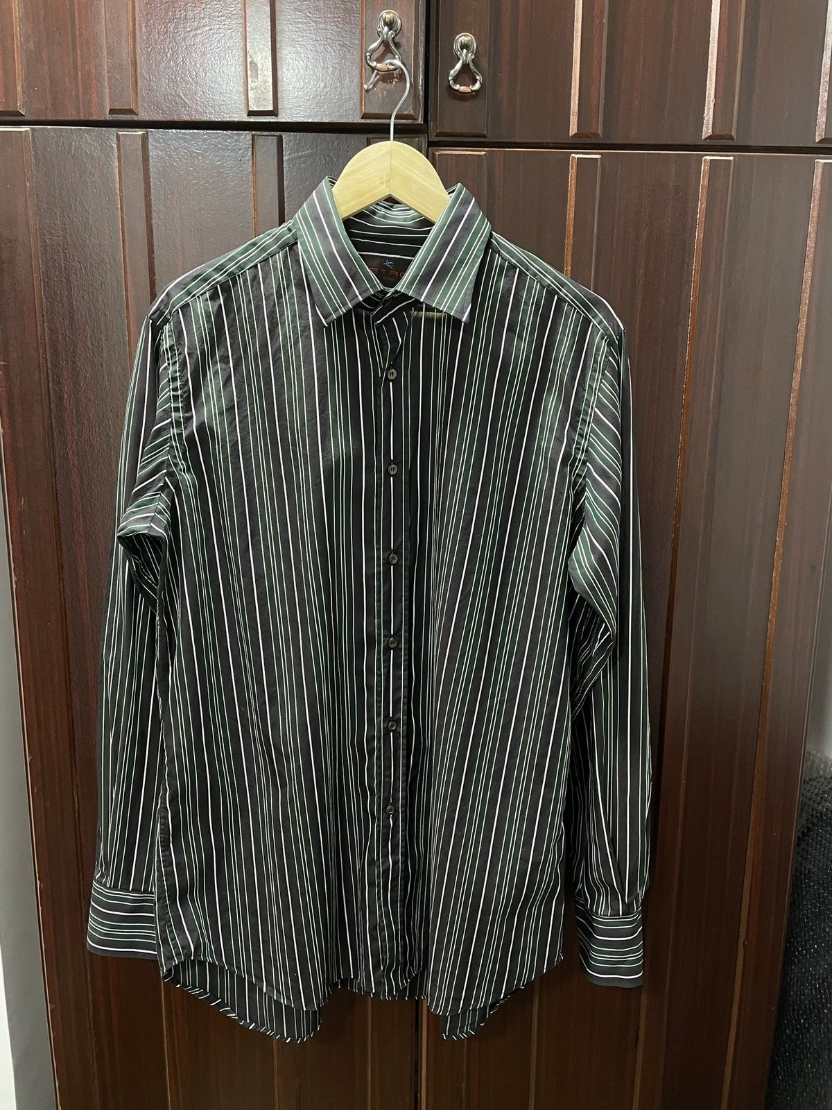 Pre-owned Etro Stripped Vintage Shirt In Black White Stripes