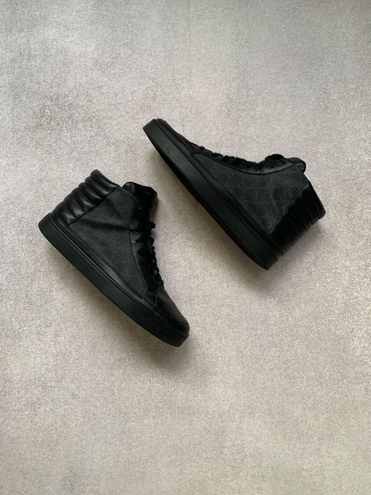 Gucci Gucci Monogram Supreme High Top Sneakers Leather Shoes Size US 9.5 / EU 42-43 - 3 Thumbnail
