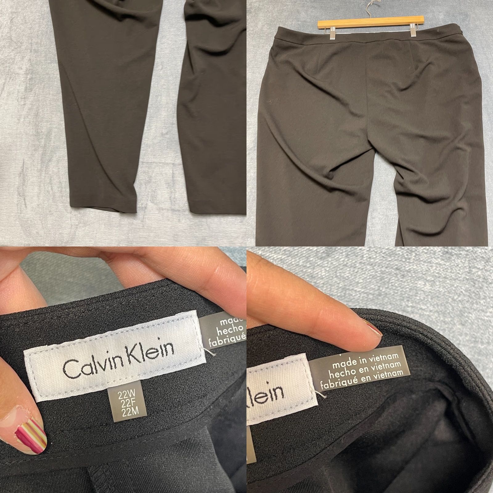 Calvin Klein Calvin Klein Gray Ankle Pants Womens 22W Plus High Rise Straight Leg Outdoor Casual Seasonal Modern Size 40" / US 18 - 9 Thumbnail