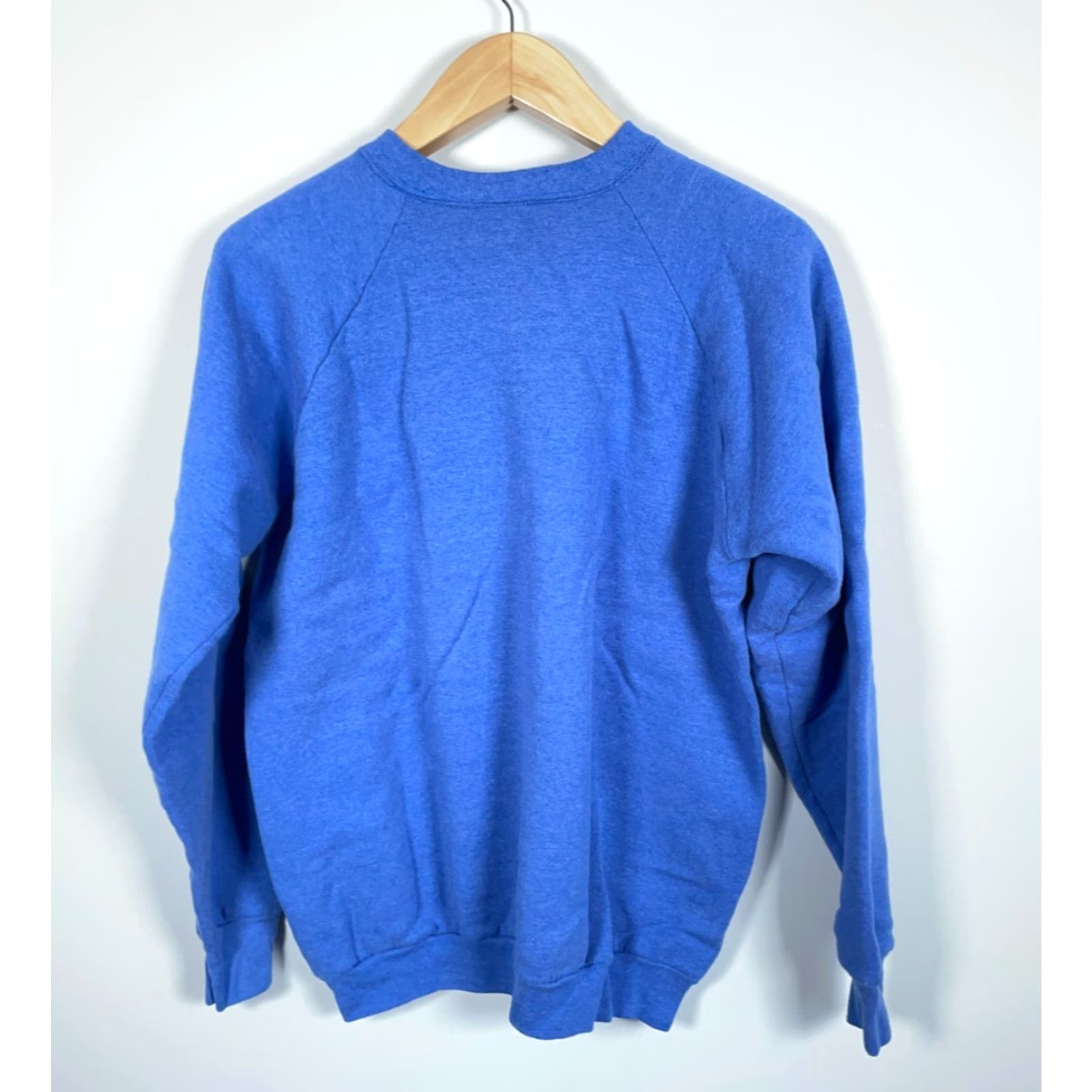 Fruit Of The Loom VINTAGE Fruit of the Loom Sweatshirt XL Blue Raglan Sleeves 50/50 80s Retro Crew Neck Men Size US XL / EU 56 / 4 - 2 Thumbnail