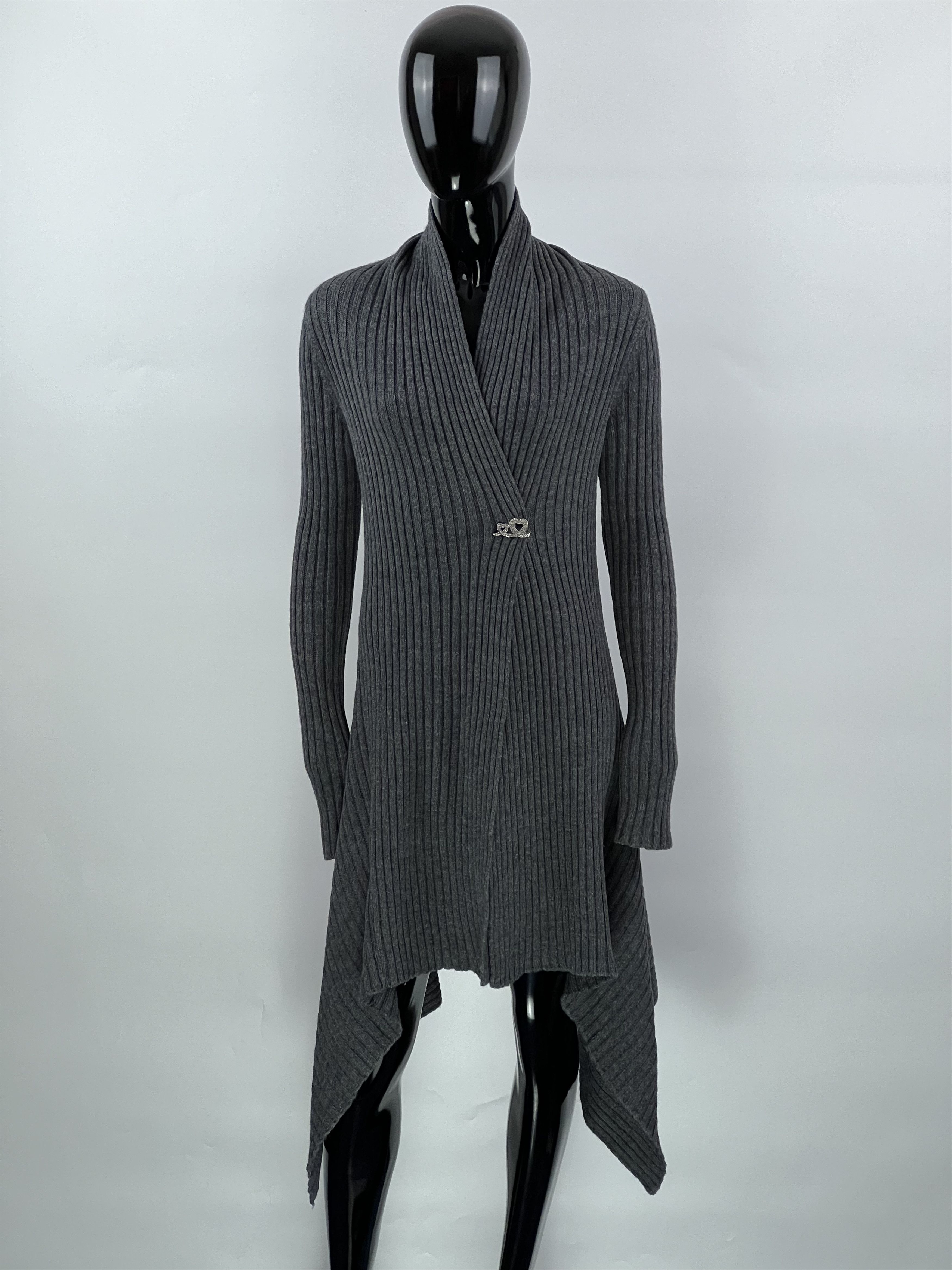 Zadig & Voltaire Zadig Voltaire Alpaca Wool Asymmetrical Ribbed Open Cardigan Size ONE SIZE - 1 Thumbnail