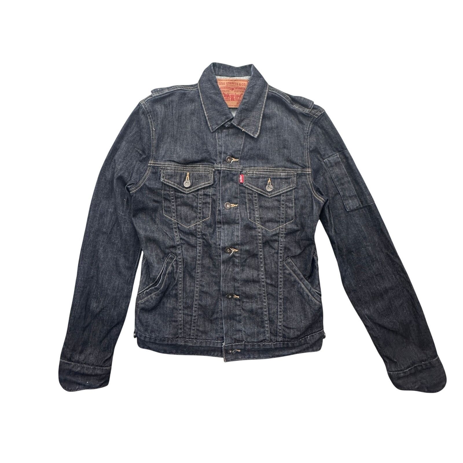 Levi's Levis Denim Jean Trucker Jacket Womens Medium Dark Blue Size M / US 6-8 / IT 42-44 - 1 Thumbnail