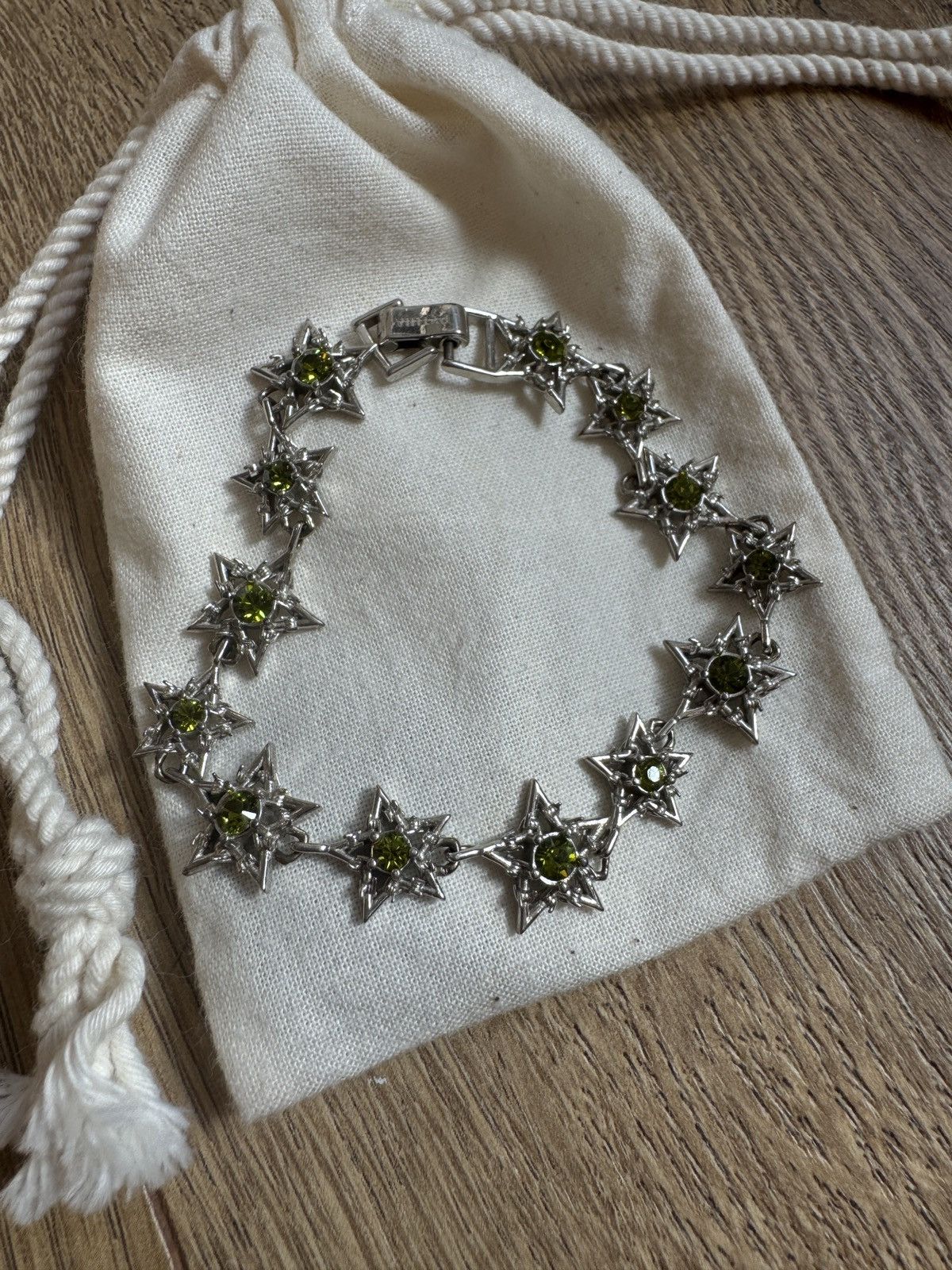 Vintage Star Studded Silver Bracelet Size ONE SIZE - 1 Thumbnail