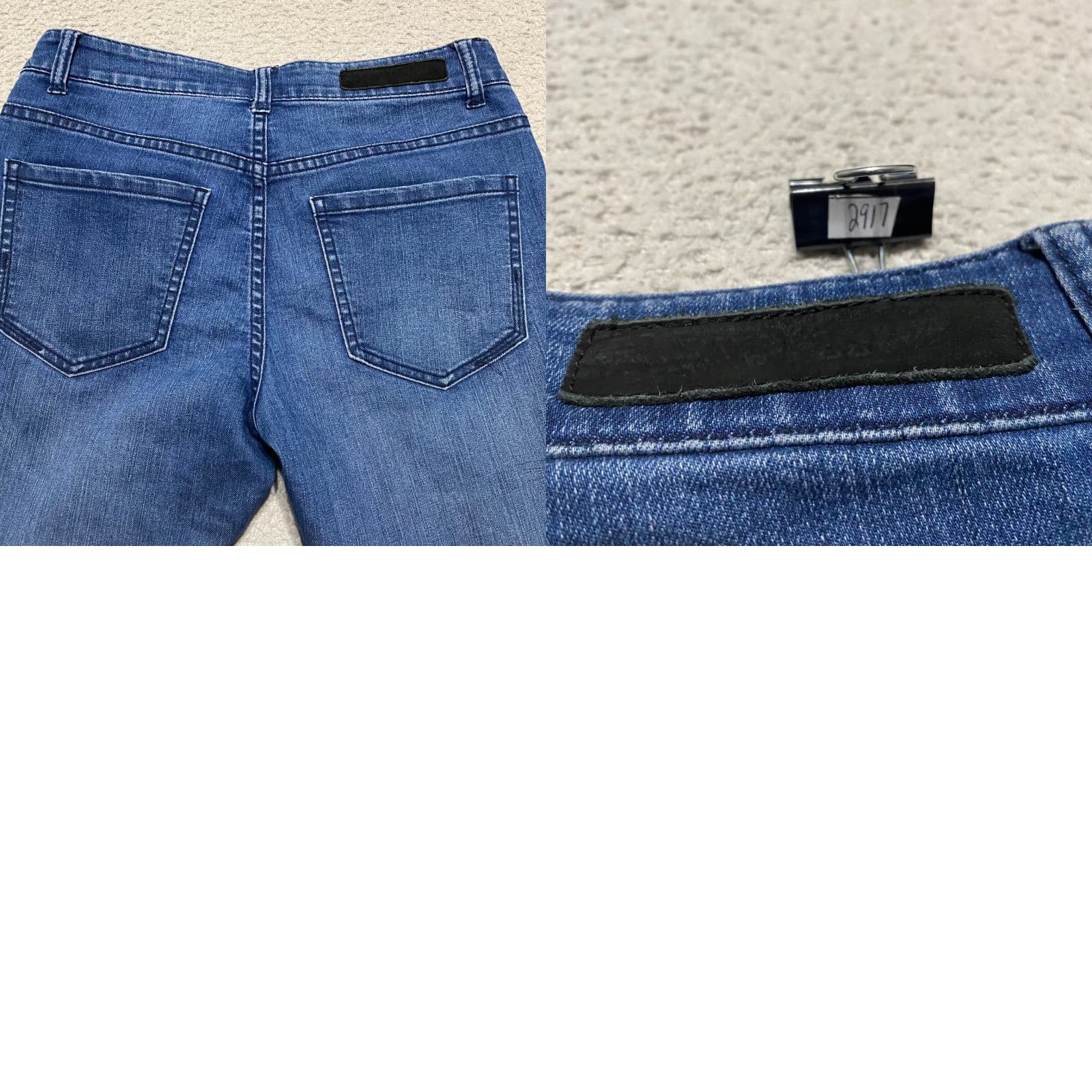 Denime Liverpool Womens Jeans Abby Skinny Blue Denim Dark Wash Ankle Raw Hem Mid Rise 6 Size 28" / US 6 / IT 42 - 9 Thumbnail