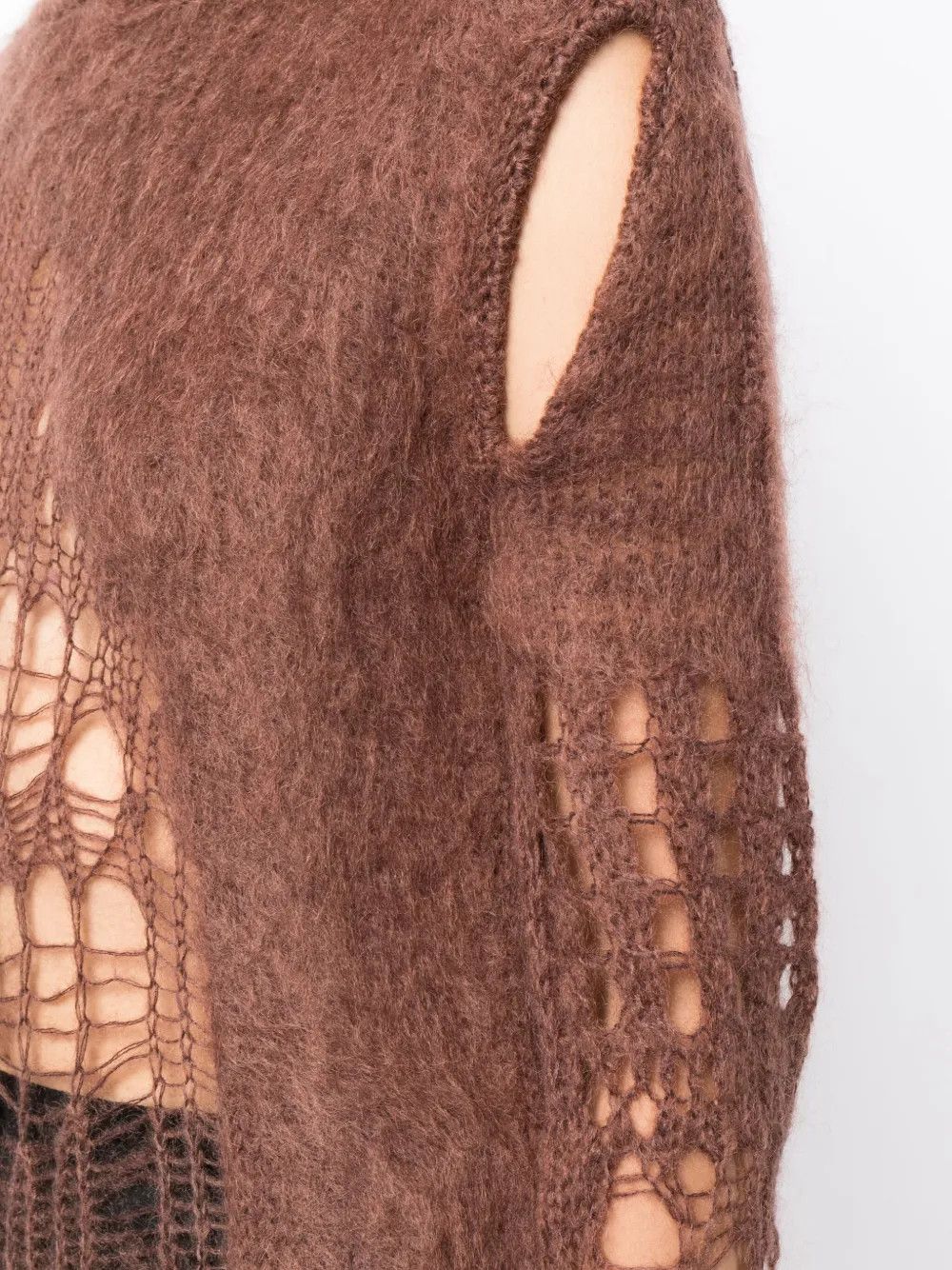 Rick Owens o1y0126 Hooded Sweater in Chocolate Brown Size S / US 4 / IT 40 - 2 Thumbnail