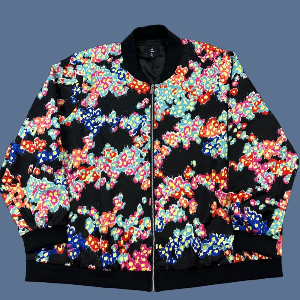 Jason Wu Jason Wu Jacket Women's 2X Black Abstract Floral Full Zip Lightweight Bomber Shirt Size XXL / US 16-18 / IT 52-54 - 1 Thumbnail