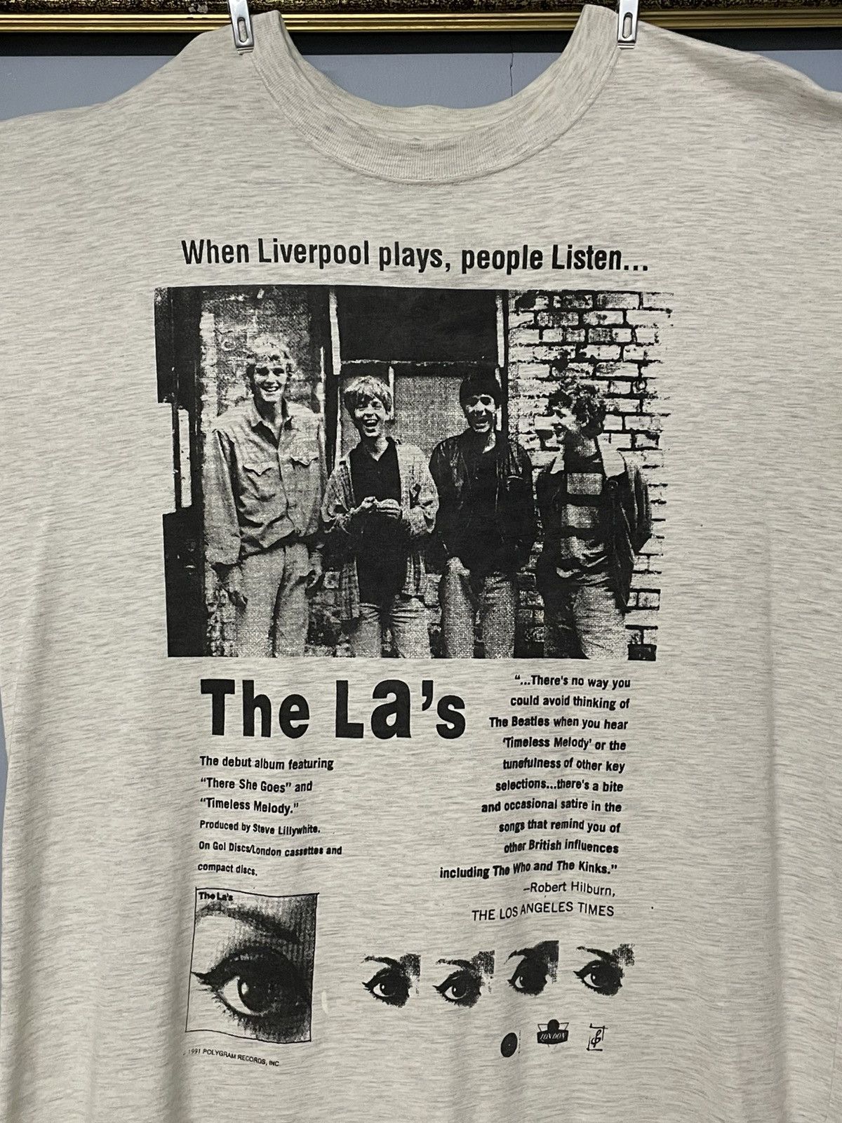 Vintage Vintage 1991 The La’s Band Liverpool Plays Eye Rare Tee Size US XL / EU 56 / 4 - 3 Thumbnail
