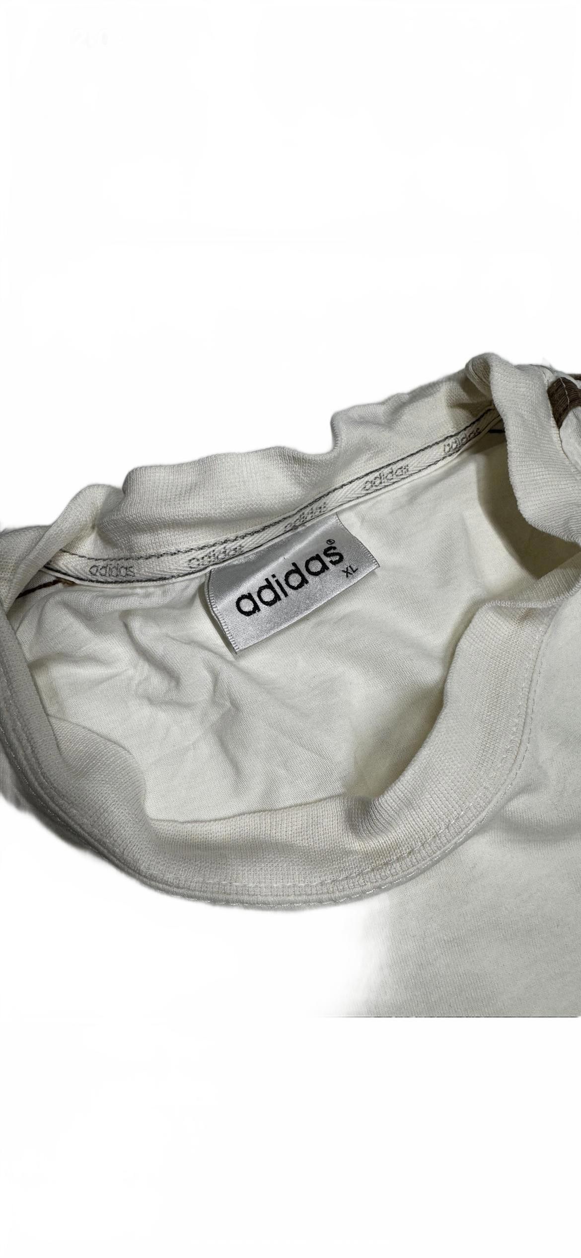 Adidas Adidas Vintage White T-Shirt with Stripes Size US XL / EU 56 / 4 - 5 Thumbnail
