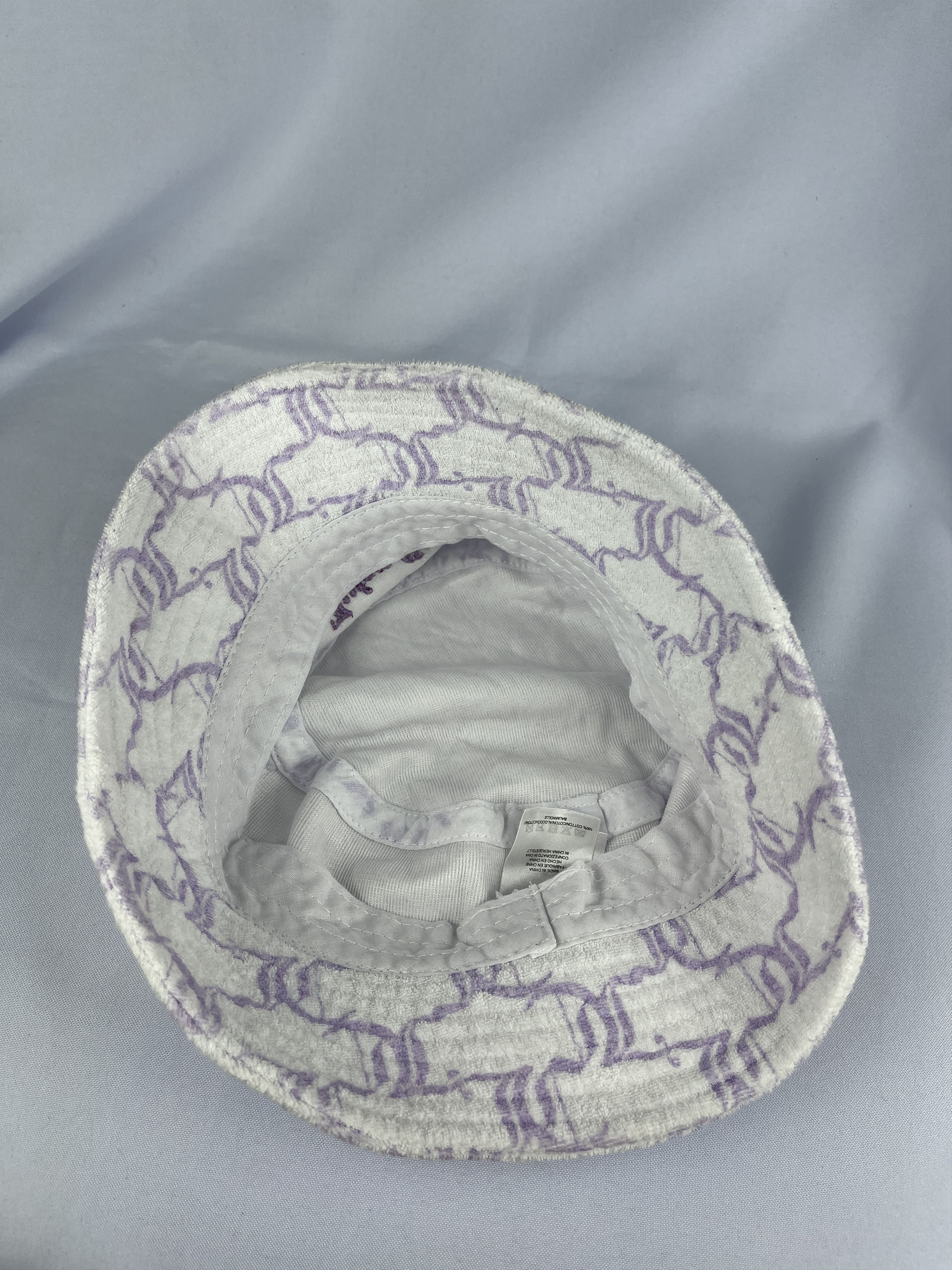 Juicy Couture Jeans Juicy Couture Towel Terry Bucket Hat Cap White Purple Adult Size ONE SIZE - 9 Thumbnail