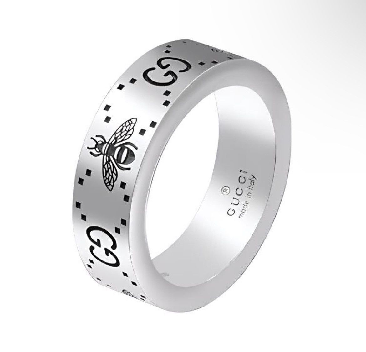 Gucci Gucci Signature 6MM Silver 925 Semi Shiny Ring Size ONE SIZE - 1 Thumbnail