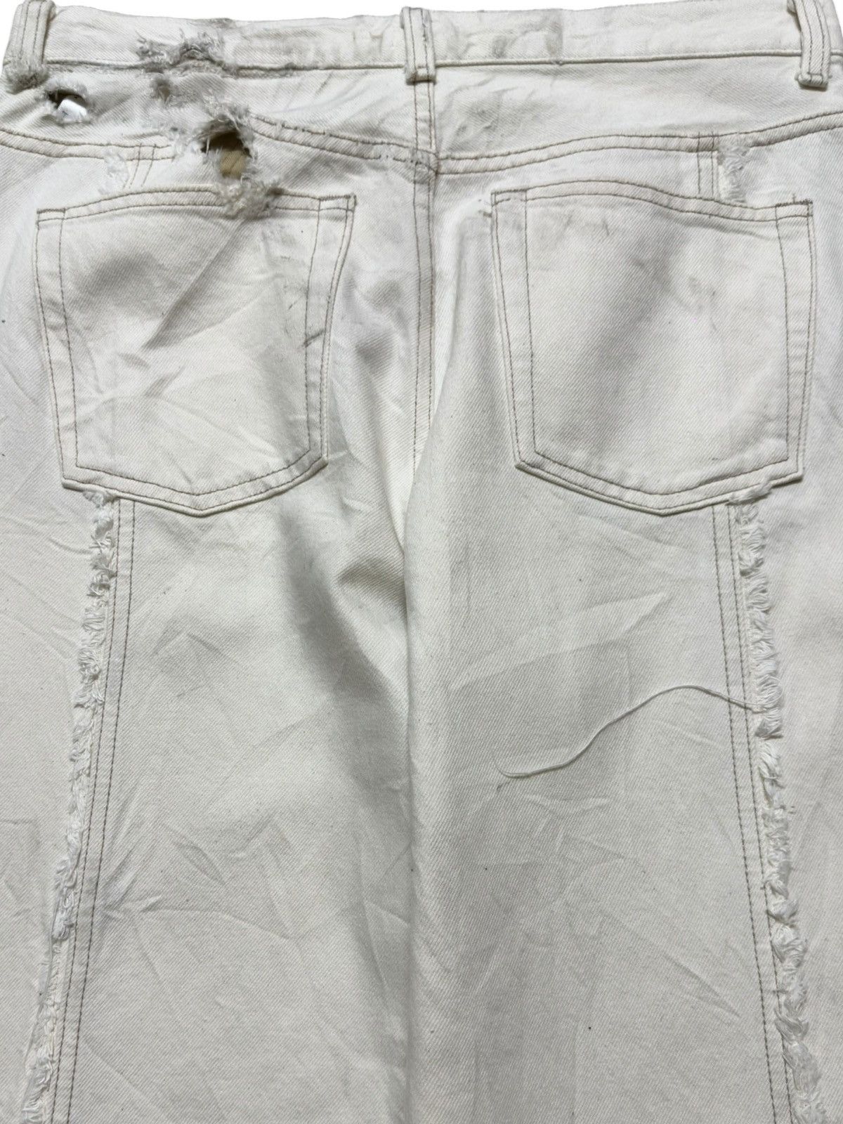 GU Vintage GU Baggy Cream Distinct Frayed Seam Down Front Denim Size US 32 / EU 48 - 5 Thumbnail