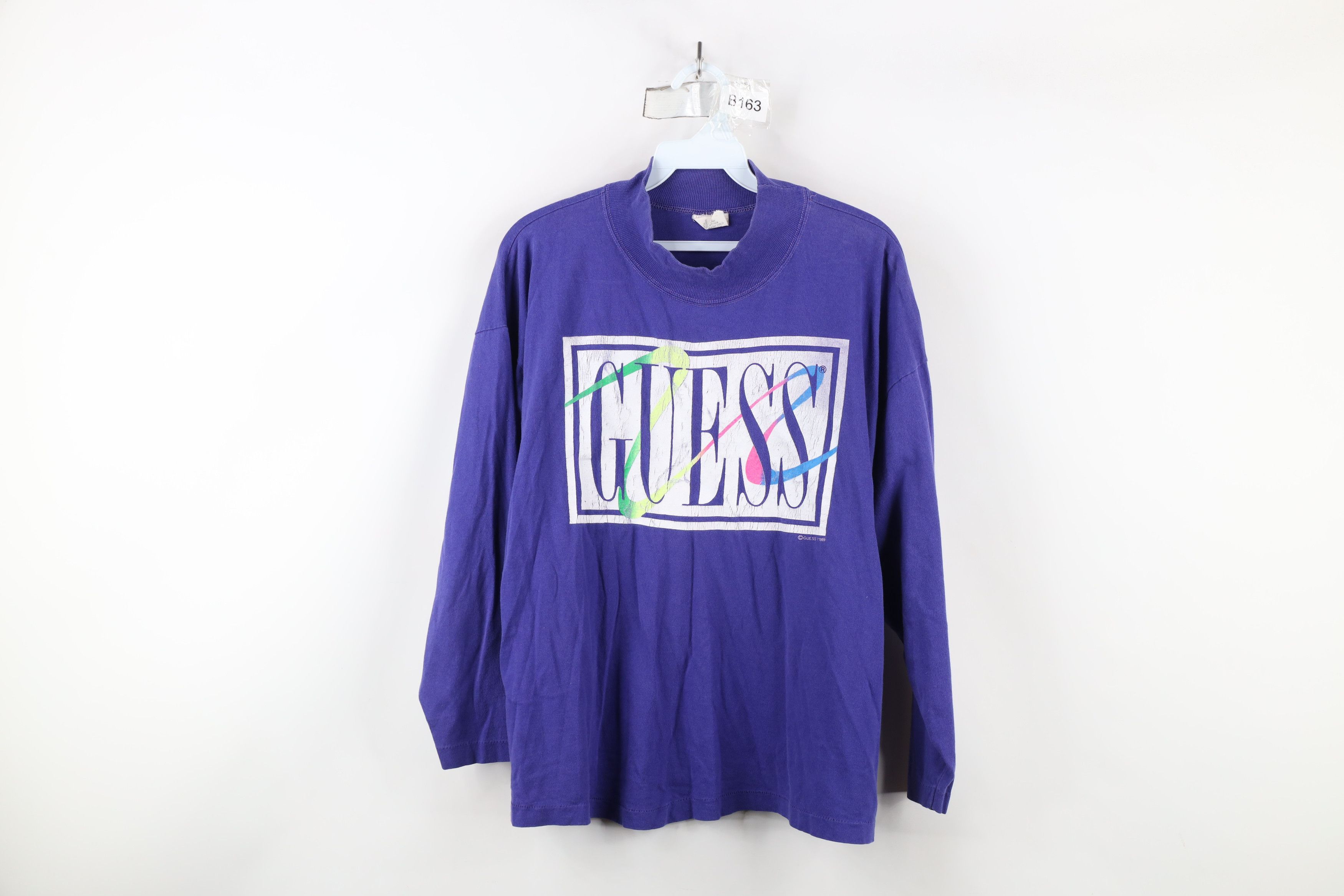 Guess × Vintage Vintage 80s Guess Mock Neck Boxy Fit Cropped T-Shirt USA Size ONE SIZE - 1 Thumbnail