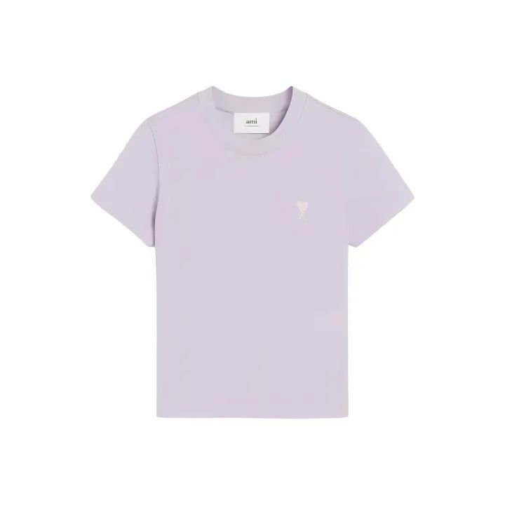 AMI Ami Paris Purple Heart Embroidered T-Shirt 0079 Size XS / US 0-2 / IT 36-38 - 1 Thumbnail