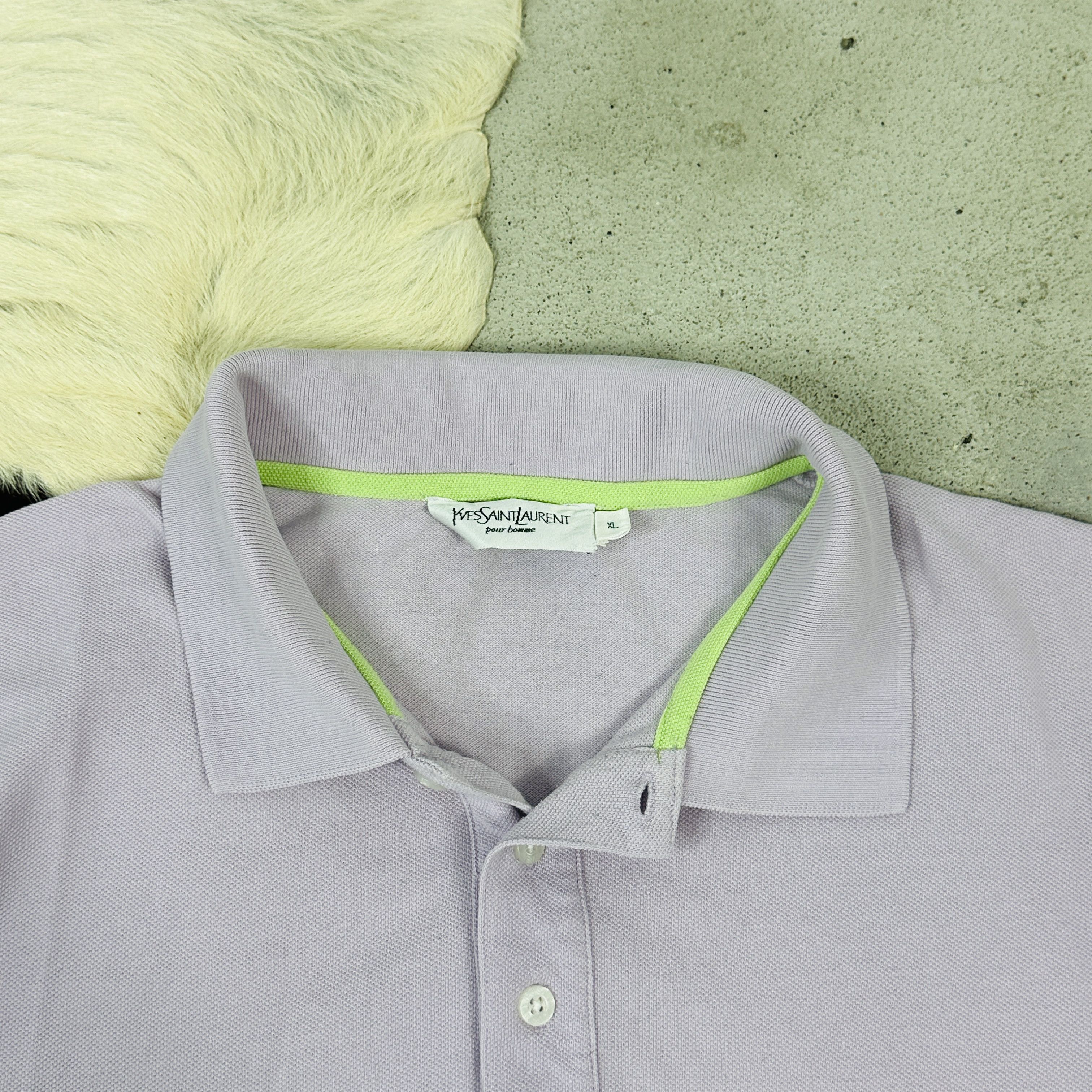 Vintage × Yves Saint Laurent Vintage Casual Yves Saint Laurent Lilac 00s Polo T-shirt Size US XL / EU 56 / 4 - 3 Thumbnail