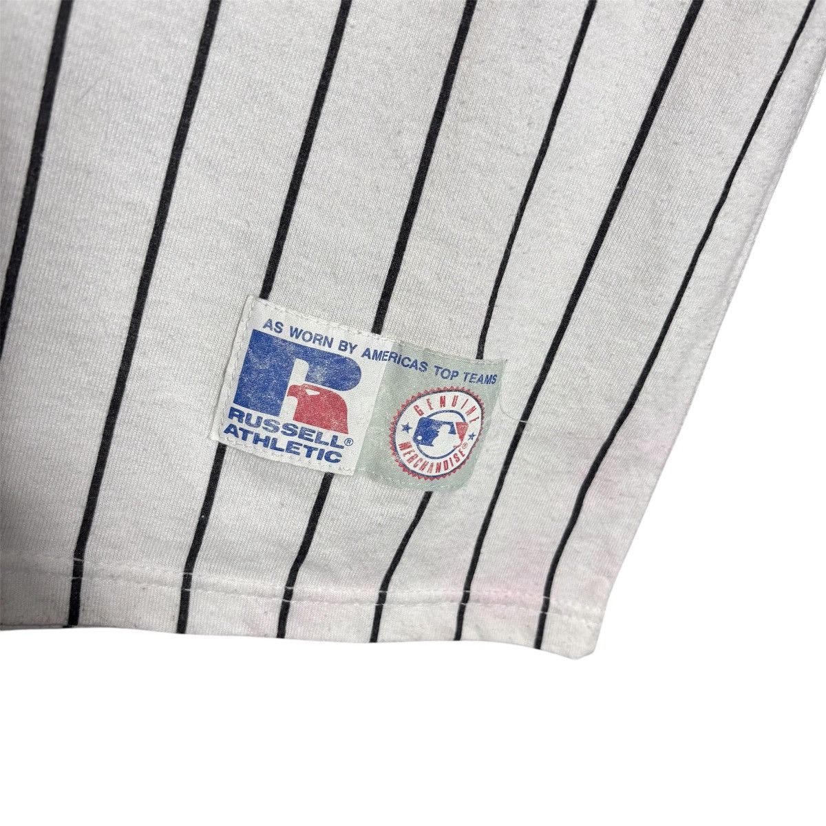 MLB × Russell Athletic × Vintage Vintage 90s White Sox Chicago Striped Baseball Russell Tee Size US M / EU 48-50 / 2 - 6 Thumbnail