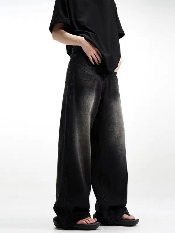 Japanese Brand VIBE Retro high street washed distressed wide leg jeans Size US 34 / EU 50 - 4 Thumbnail
