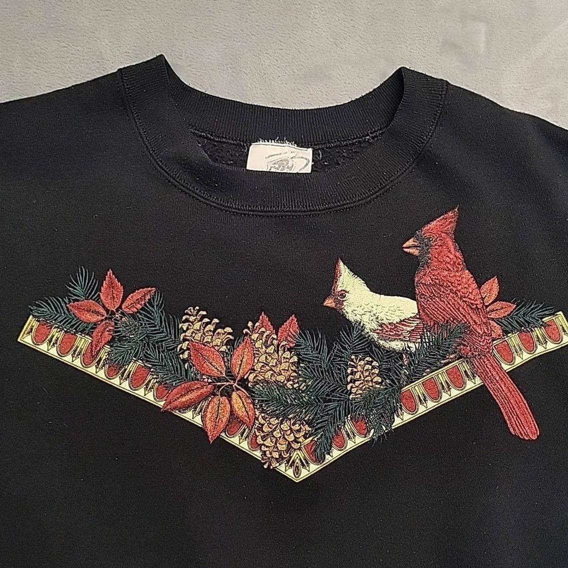 Jerzees VTG Jerzees Sweatshirt Womens 2XL Black Cardinal Cottage Made in USA Retro Pullover Crew Neck Fleece Graphic Print Size XXL / US 16-18 / IT 52-54 - 5 Thumbnail