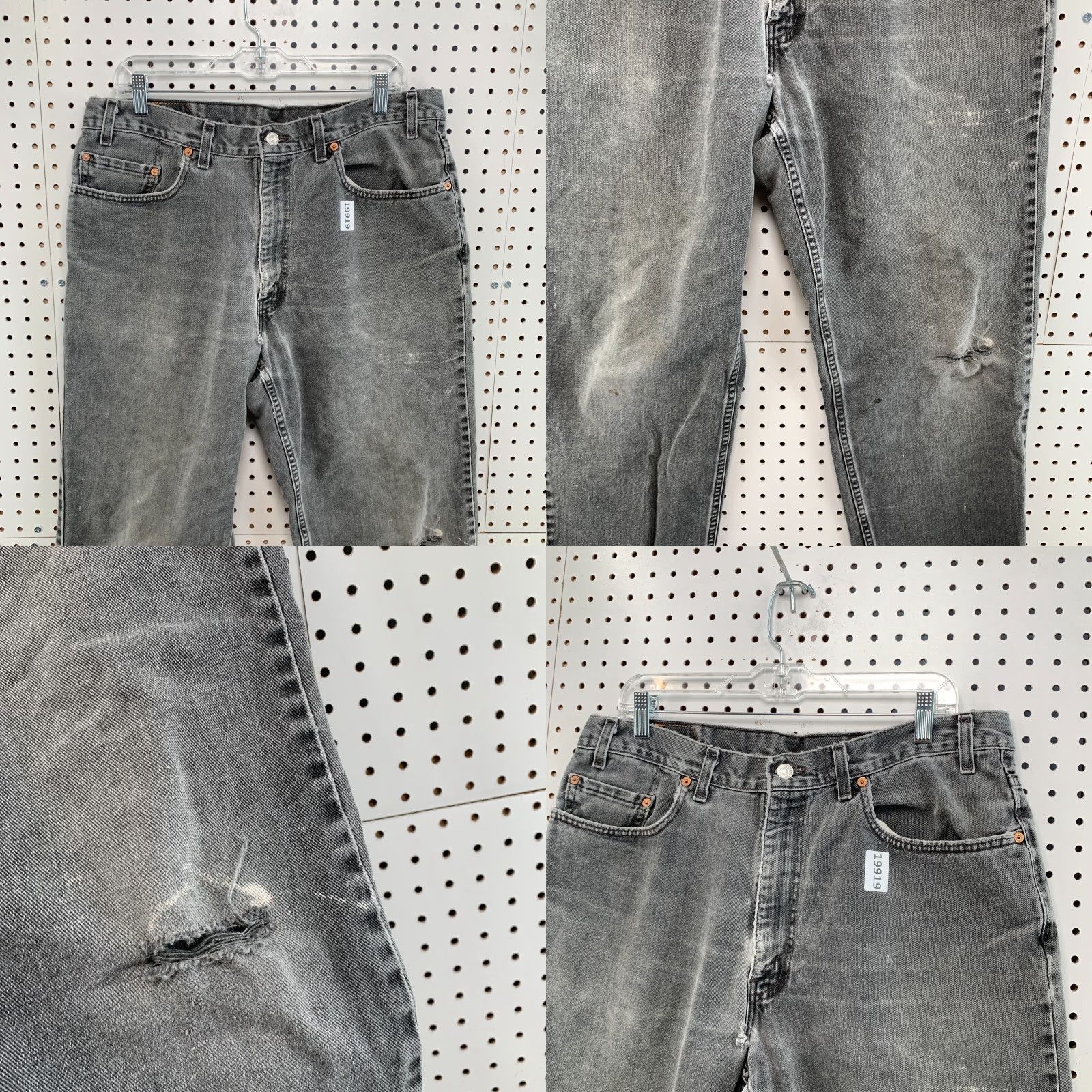 Levi's VINTAGE Levi's 550 Jeans - Denim - Black - Relaxed Fit - Tapered Leg - 34x28 - Men's Regular 34in Inseam - 1990s Theme Size US 34 / EU 50 - 8 Thumbnail