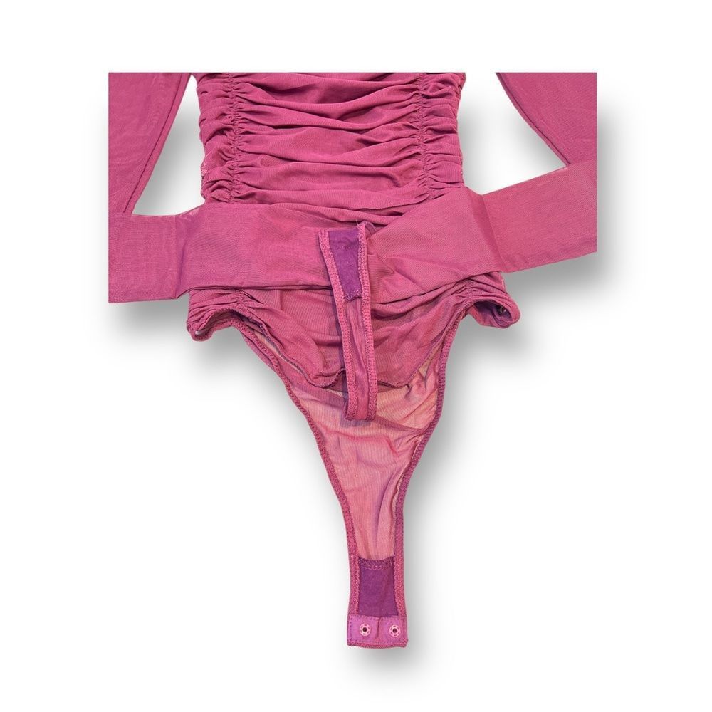 Free People Free People Ruched Sheer Bodysuit Size Extra Small Size XS / US 0-2 / IT 36-38 - 7 Thumbnail