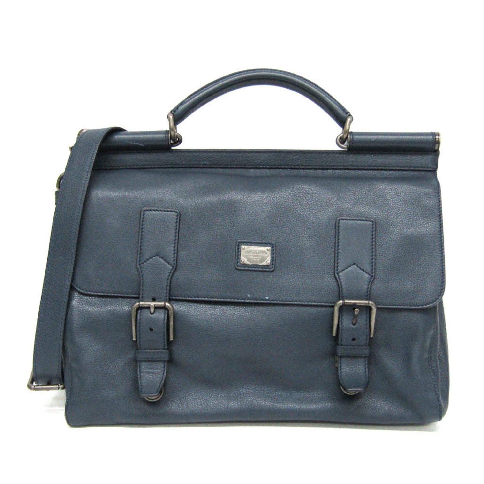 Dolce & Gabbana Dolce & Gabbana Men's Leather Document Case,Shoulder Bag Blue Size ONE SIZE - 1 Thumbnail