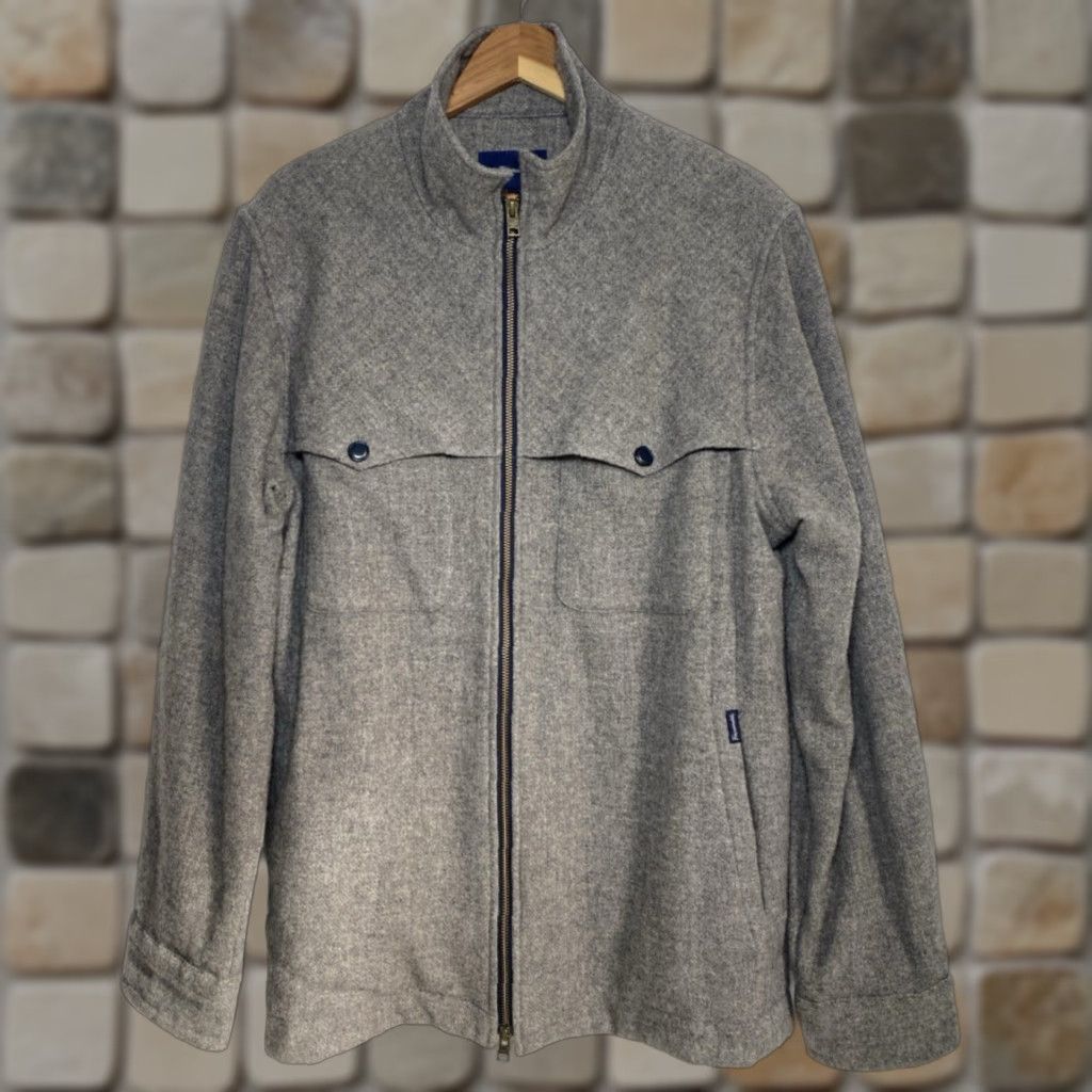 Faconnable VINTAGE Façonnable Jacket Mens Full Zip 100% Wool Gray Large Wool Tweed City Classic Designer Pockets Winter Fall Spring Business Casual Travel Mens Size US L / EU 52-54 / 3 - 1 Thumbnail
