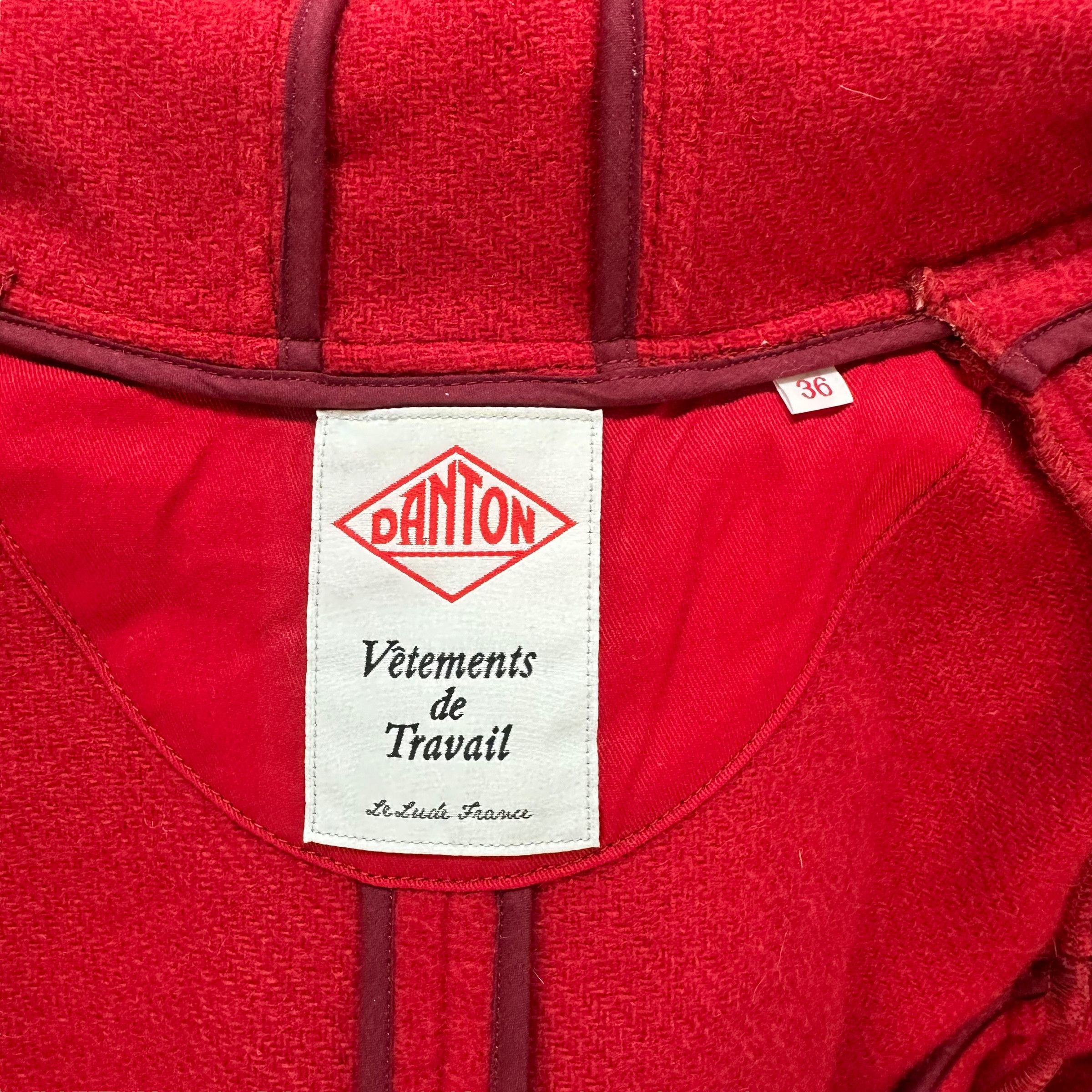 Danton DANTON RED WOOL HOODED COAT JACKET #8813-028 Size US XS / EU 42 / 0 - 8 Thumbnail