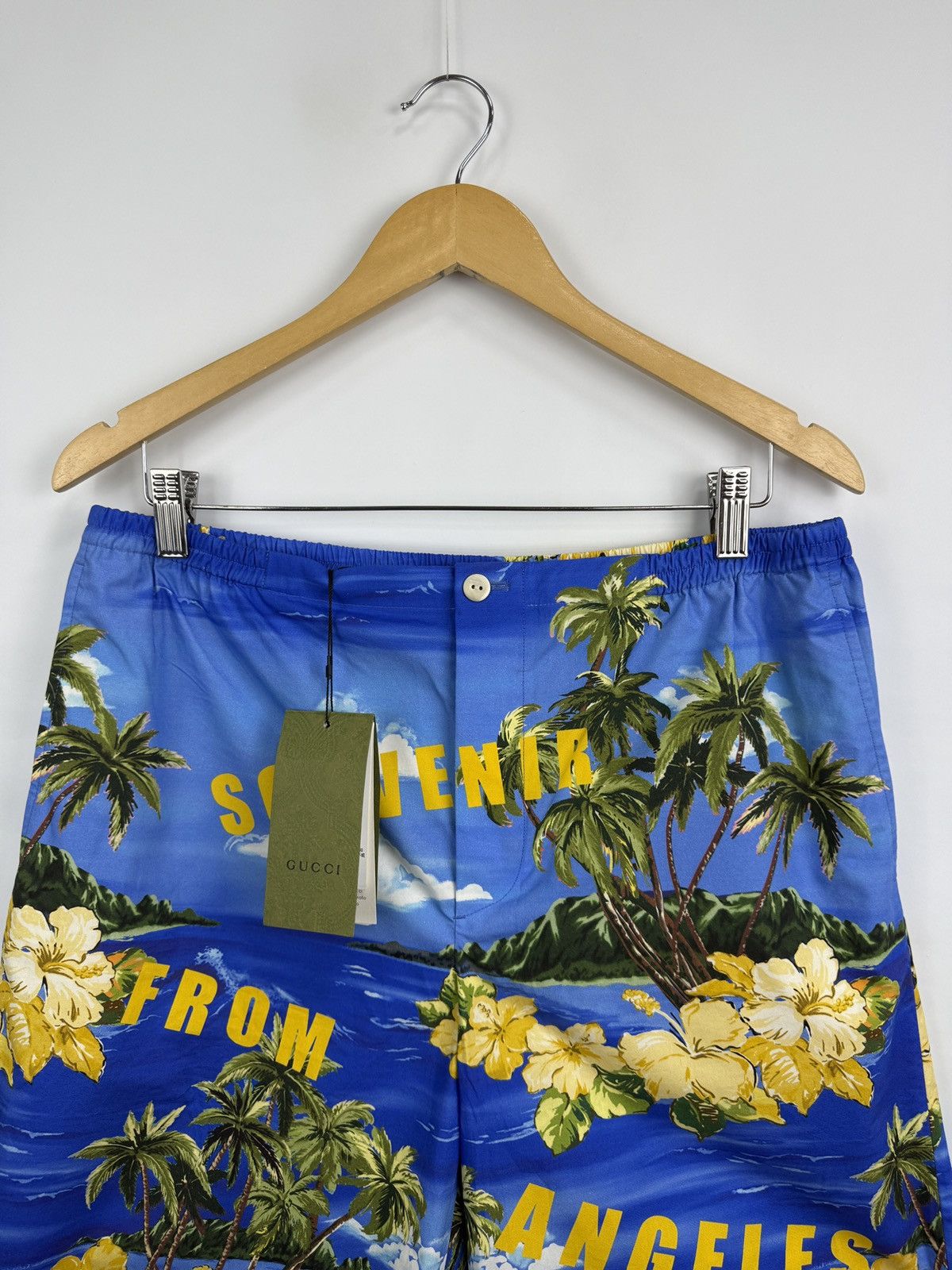Gucci 🇮🇹 Gucci Souvenir From Los Angelis Swim High Waisted Shorts Size US 32 / EU 48 - 3 Thumbnail
