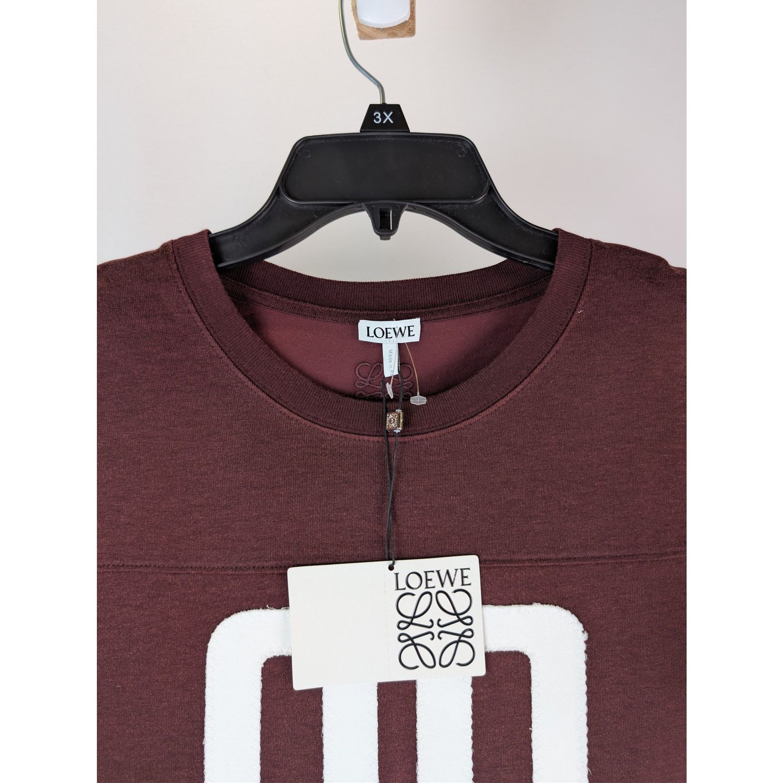 Loewe o1rshd1 '00' number regular-fit T-shirt in burgundy Size US S / EU 44-46 / 1 - 7 Thumbnail