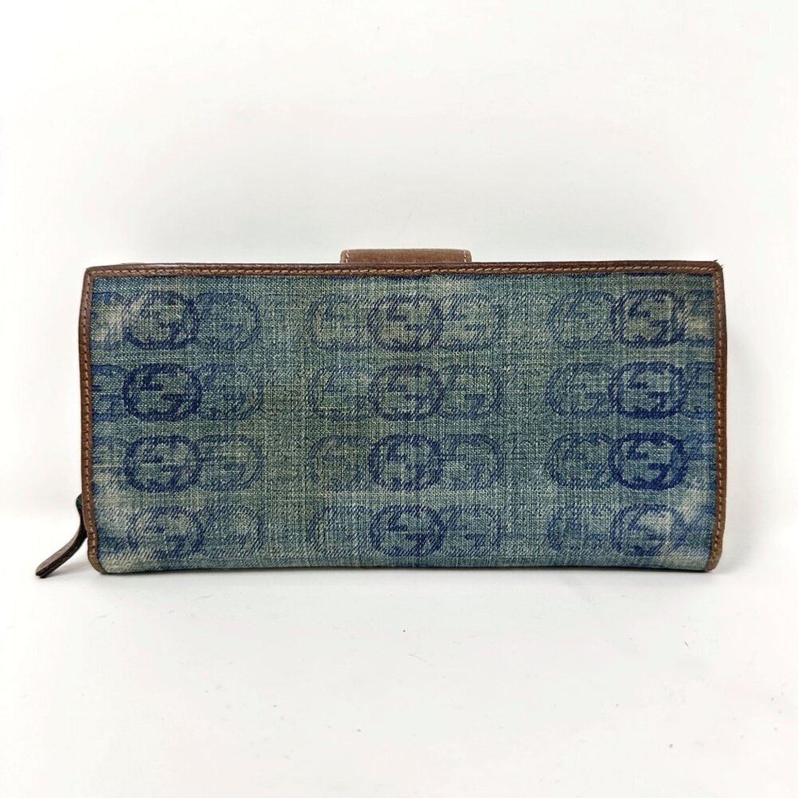 Gucci Gucci Denim GG Monogram Canvas and D-Ring Leather Wallet Size ONE SIZE - 6 Thumbnail