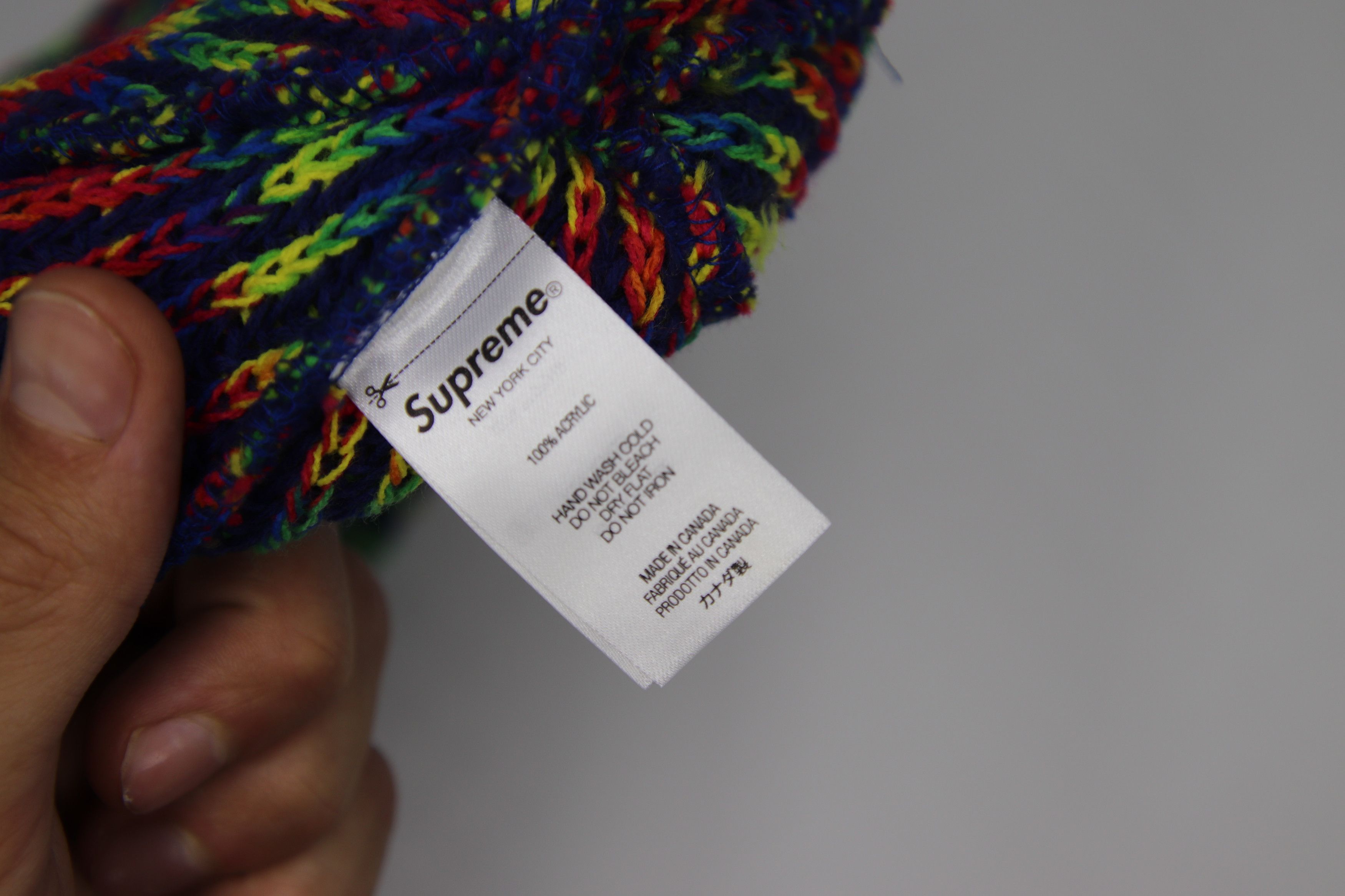 Supreme Supreme Rainbow Knit Beanie Navy Size ONE SIZE - 3 Thumbnail