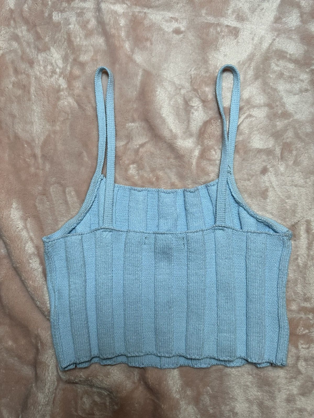 Urban Outfitters NWT Urban Outfitters Stretch Y2K Ribbed Knit Blue Tank Top Size L / US 10 / IT 46 - 2 Thumbnail