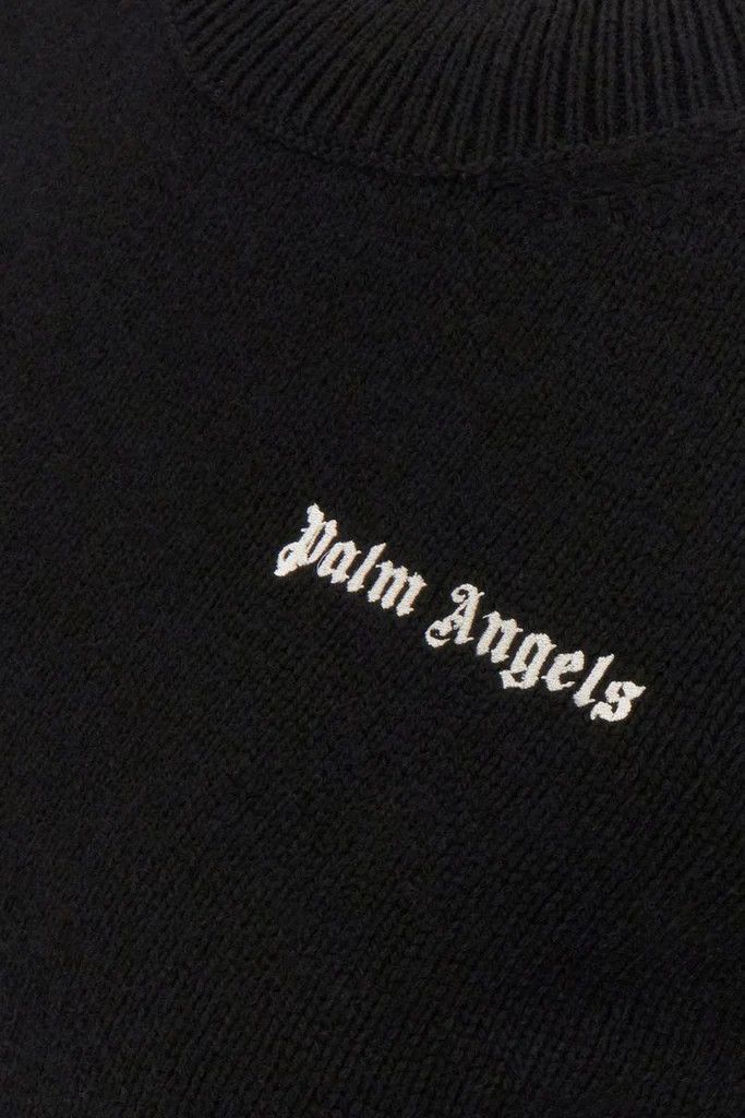 Palm Angels o1s22i1n0824 Cropped Crewneck Sweater in Black Size M / US 6-8 / IT 42-44 - 3 Thumbnail