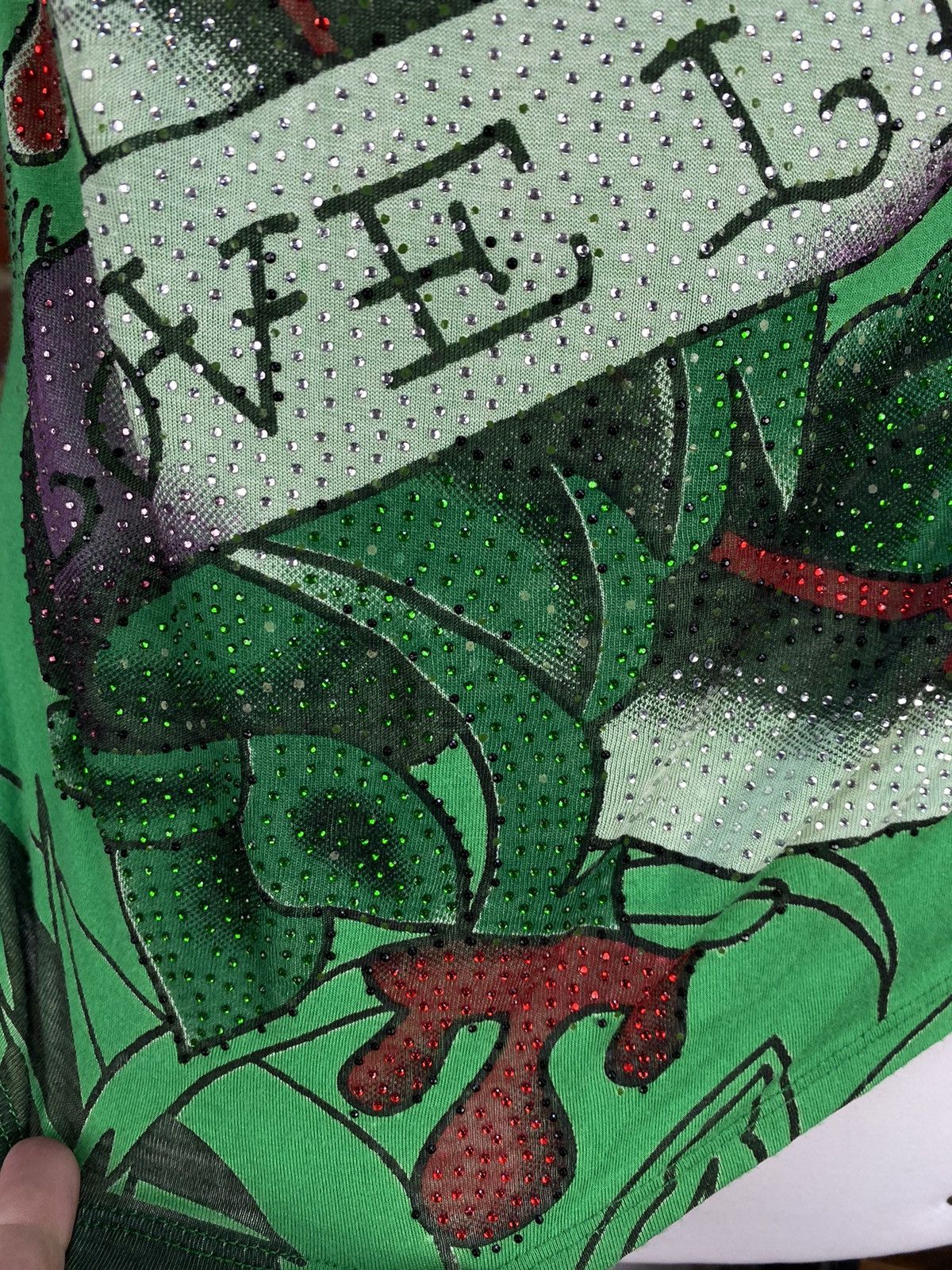 Christian Audigier × Ed Hardy Ed Hardy By Christian Audigier Womens Green T-Shirt Size S / US 4 / IT 40 - 6 Thumbnail