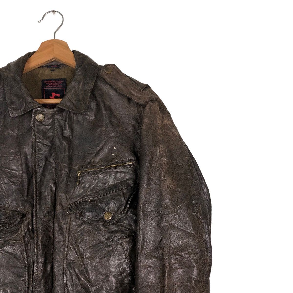 Japanese Brand 🔥Vintage Fly Leather Jacket JC Havard Japan Issey Miyake Size US L / EU 52-54 / 3 - 6 Thumbnail