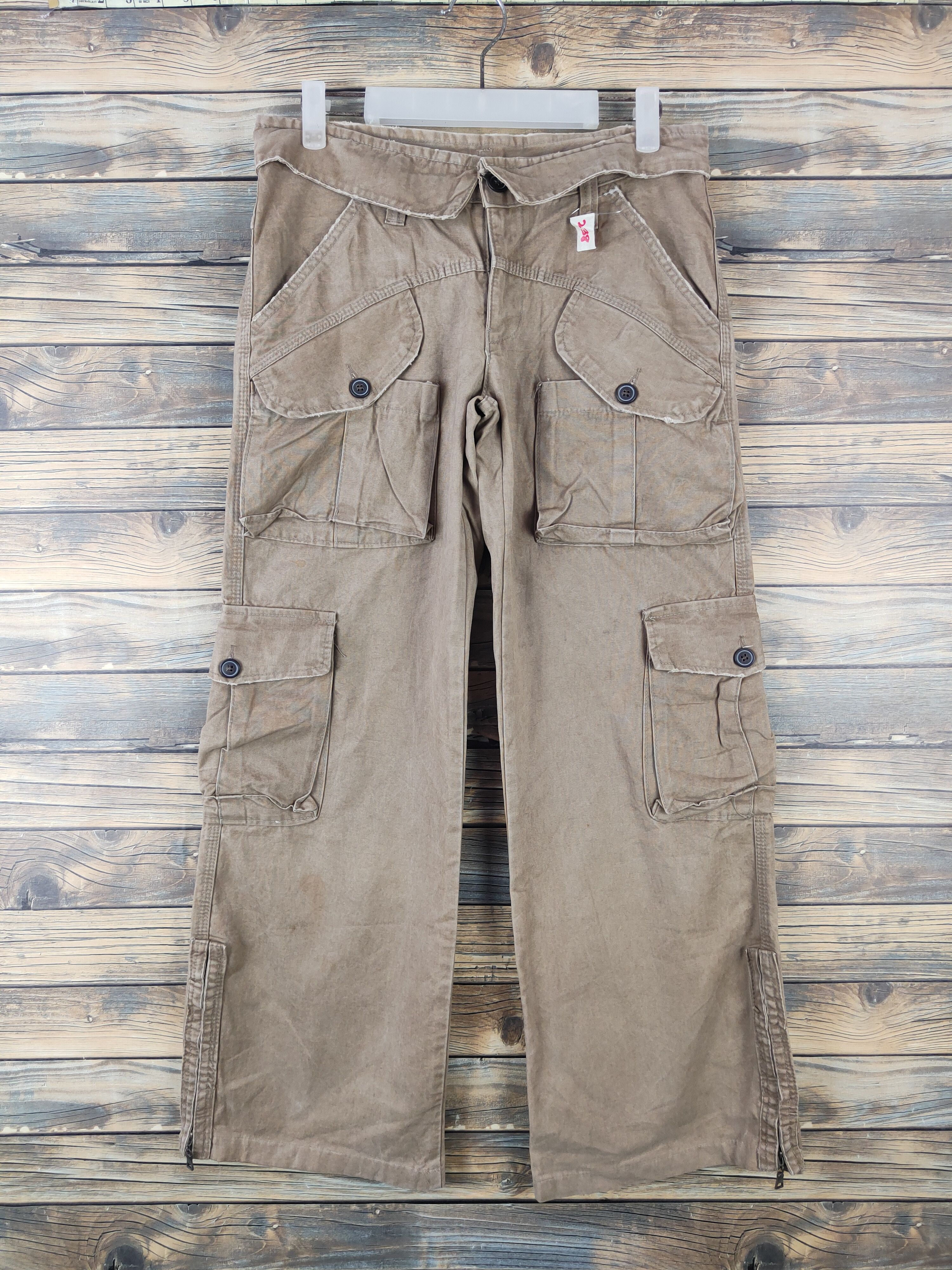 Japanese Brand DLL Japan Brown utility Multipocket Cargo Pants #238 Size US 28 / EU 44 - 1 Thumbnail