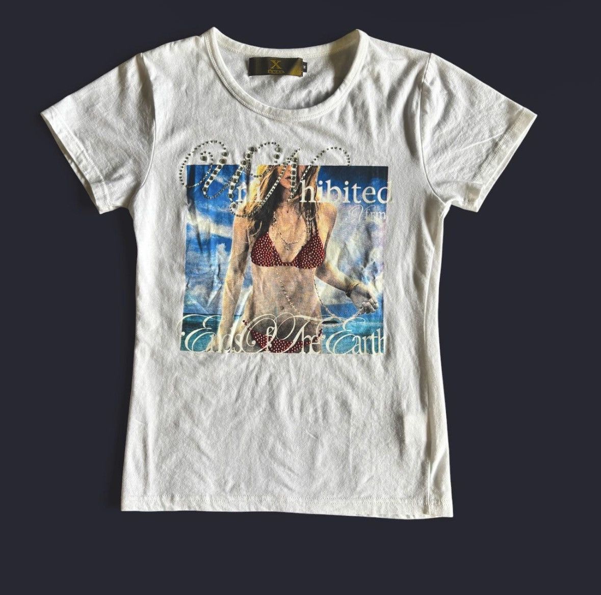Japanese Brand Japanese Brand Xfrm Uninhibited y2k Rhinestones tee