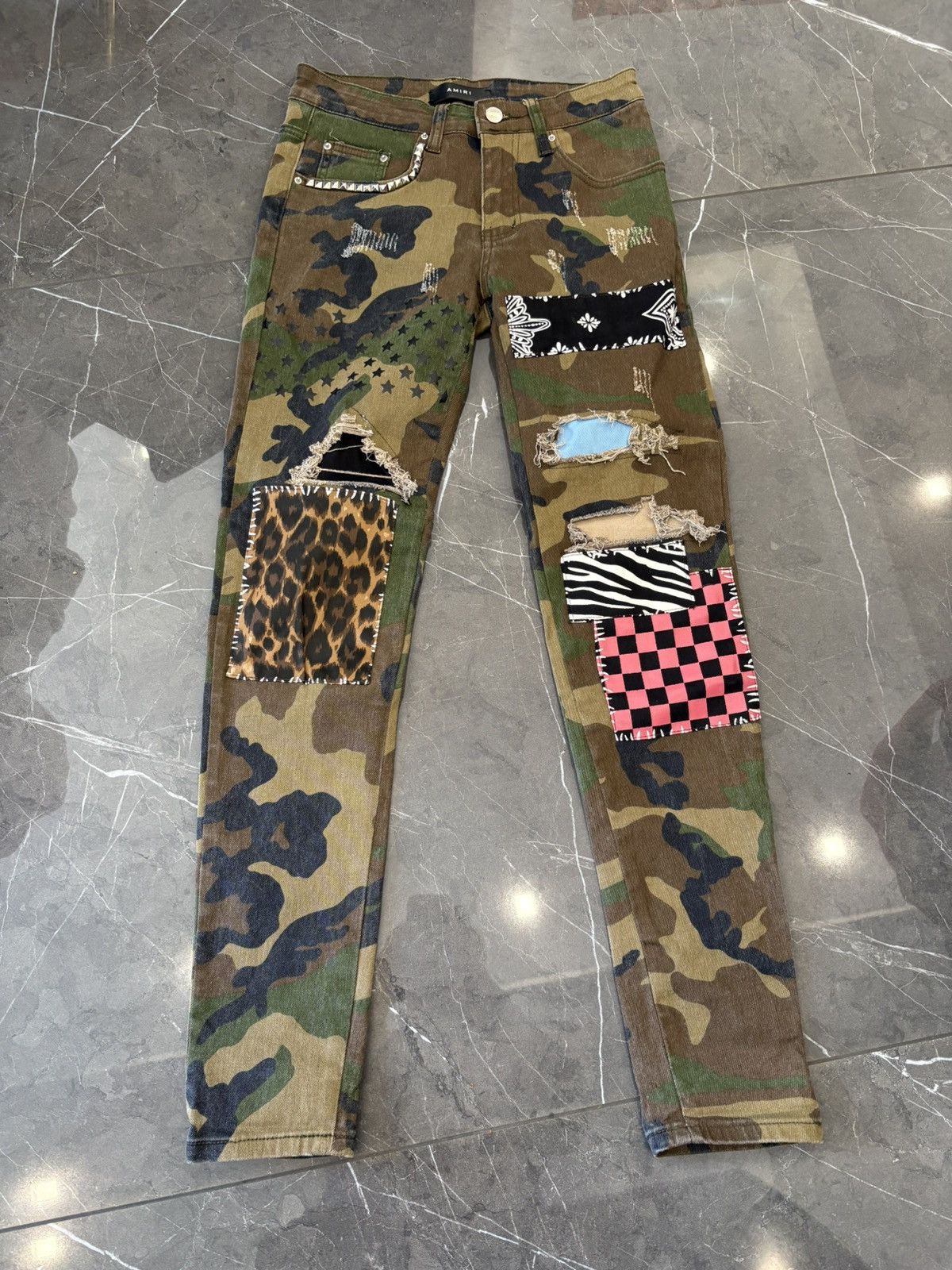 Amiri Amiri Art Patch Bandana Camo Jeans Size 28 Moto Size US 28 / EU 44 - 2 Thumbnail