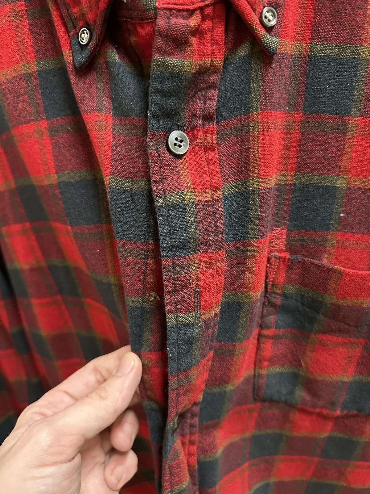 Vintage Vintage 1970s Red Plaid Flannel Large Size US L / EU 52-54 / 3 - 5 Thumbnail