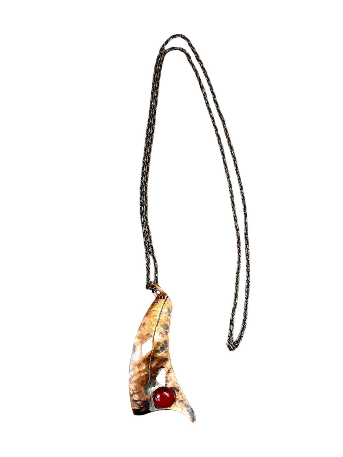 Vintage 90s JAPANESE MADE ORGANIC MODERNISM HAMMERED COPPER NECKLACE Size ONE SIZE - 5 Thumbnail