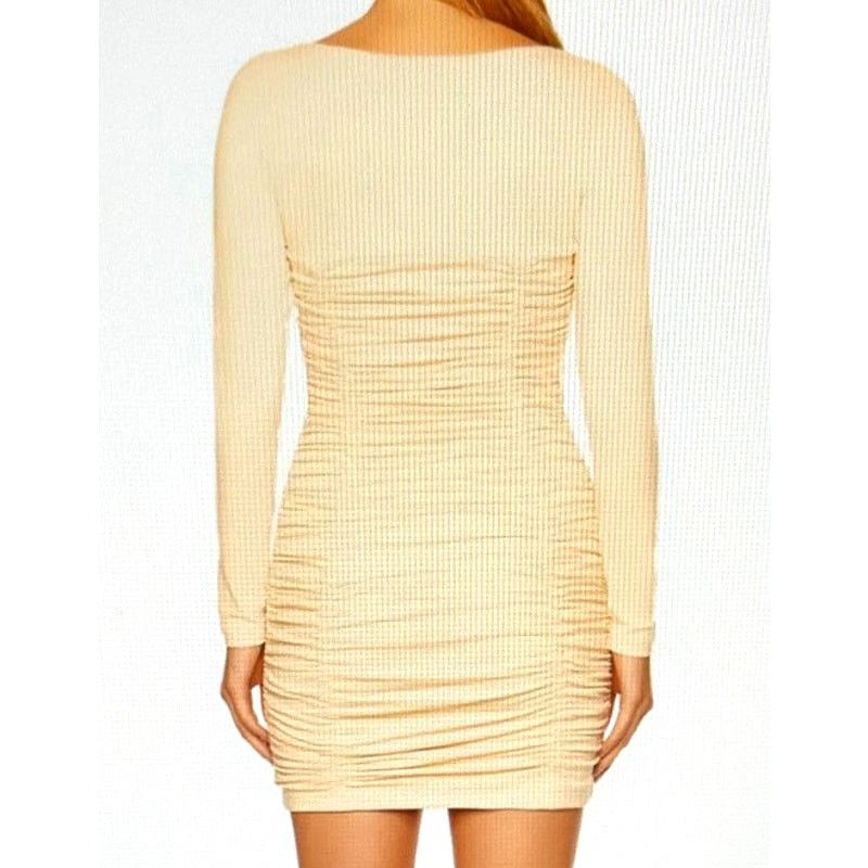 Susana Monaco Susana Monaco Ruched Long Sleeve Dress Blanched Almond XS Size XS / US 0-2 / IT 36-38 - 6 Thumbnail