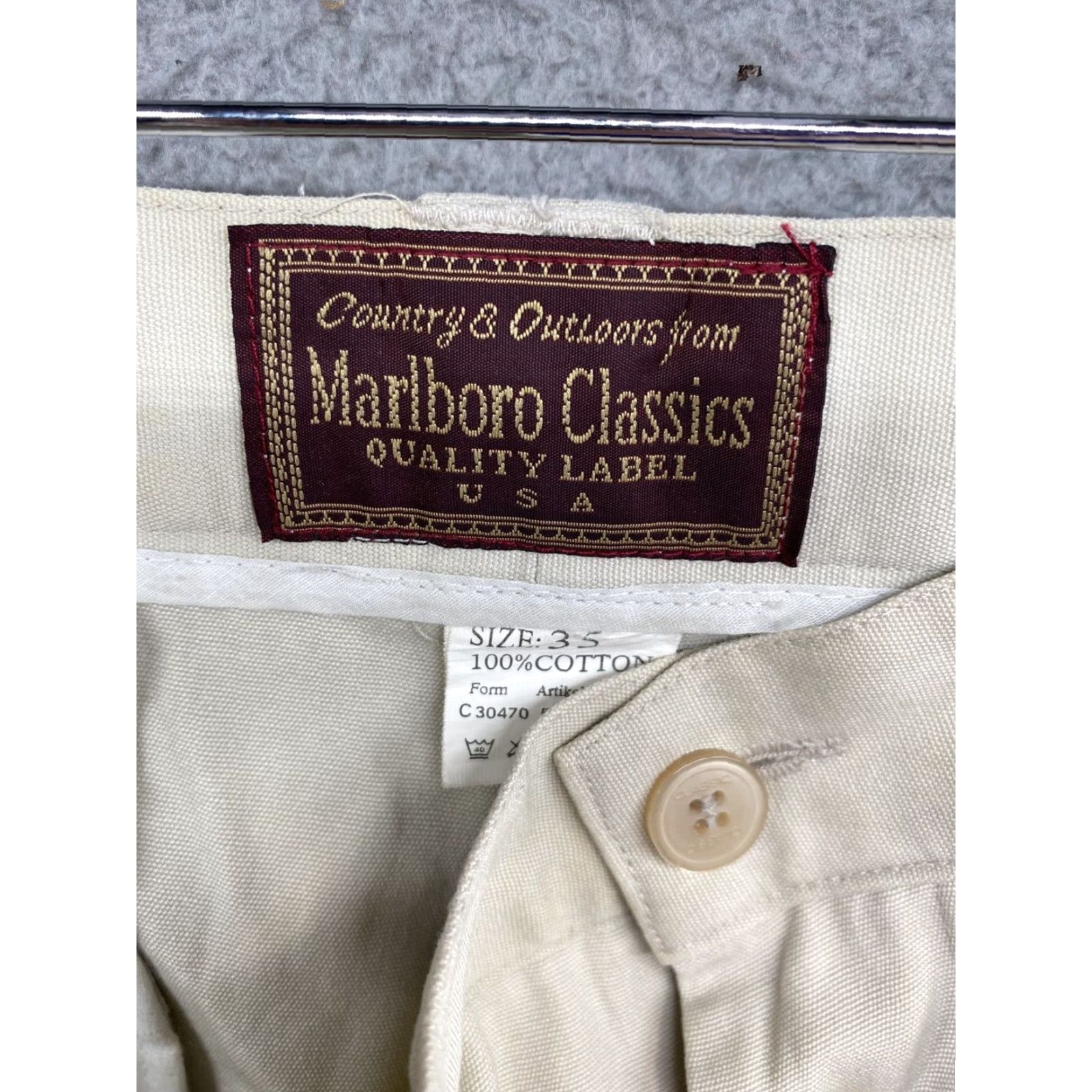 Marlboro Marlboro Classics Pasadena 301 Comfort Trousers Mens 35 Beige Cotton Moleskin Straight 90s Mens Size US 35 - 4 Thumbnail