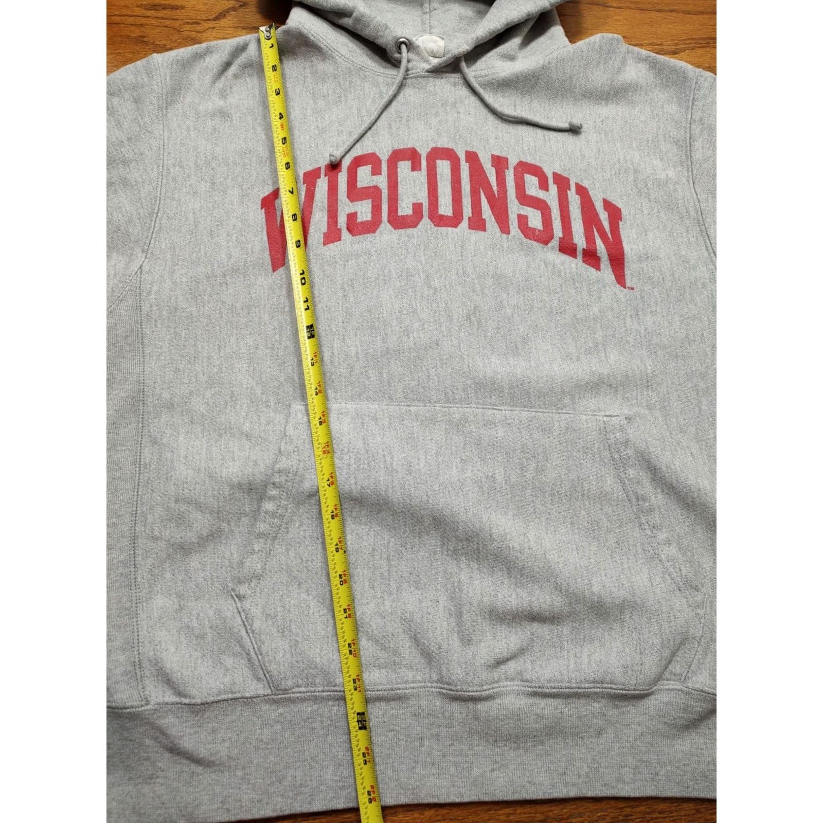 Champion VINTAGE Champion Reverse Weave Wisconsin Badgers Hoodie L Gray Mens 90s Pullover Reversible Size US L / EU 52-54 / 3 - 6 Thumbnail