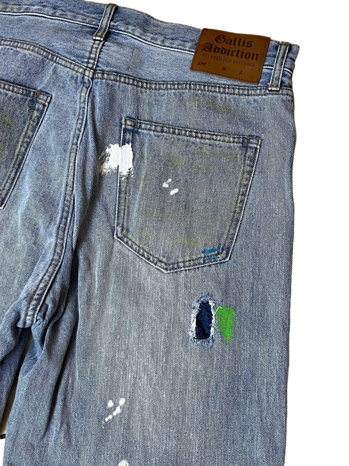 Japanese Brand BAGGY🔥🔥GALLIS ADDICTION COLOURFULL PAINT WIDE JEANS Size US 33 - 7 Thumbnail