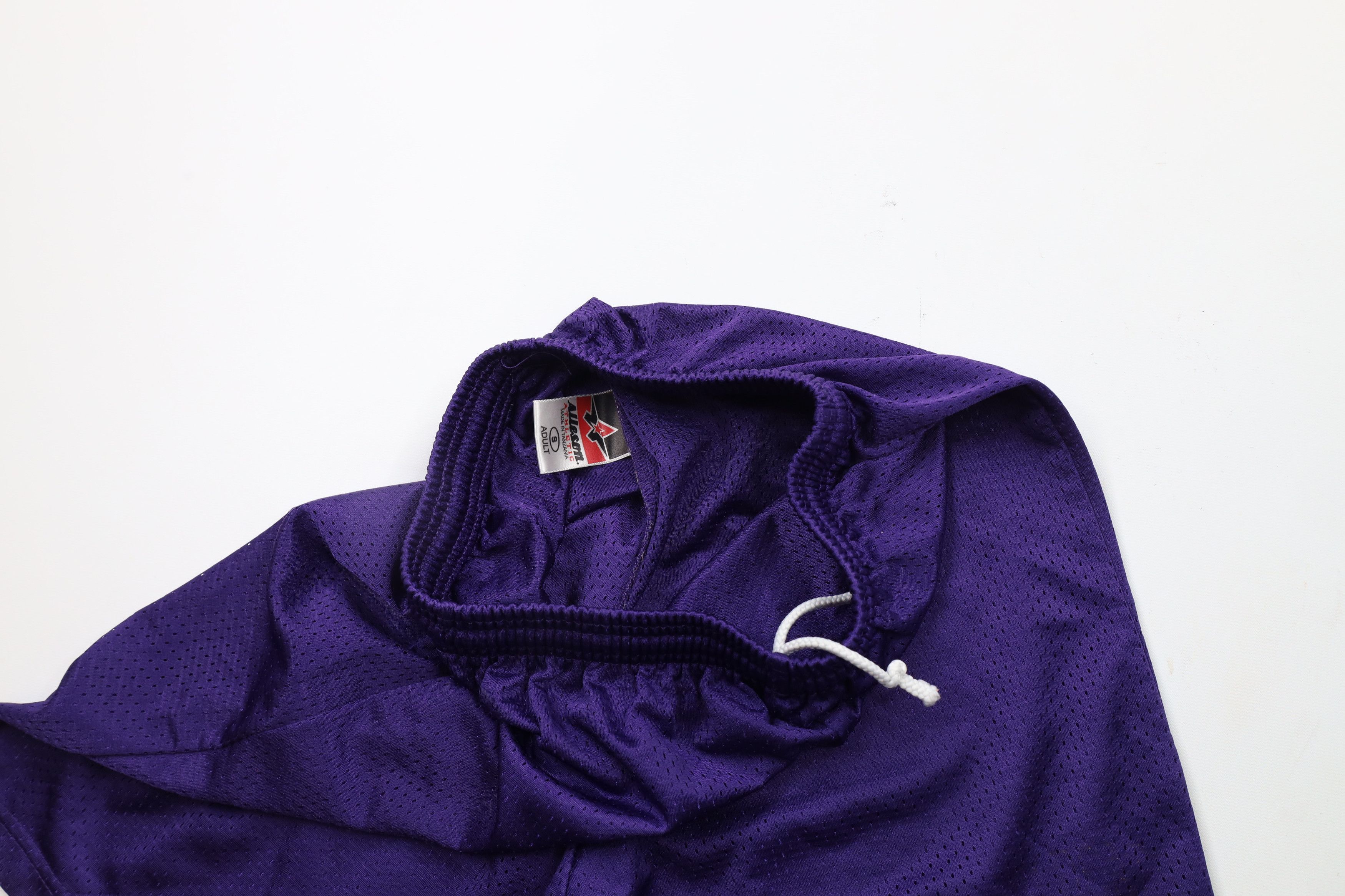 Vintage Vintage 90s Streetwear Knee Mesh Basketball Shorts Purple Size US 30 / EU 46 - 5 Thumbnail