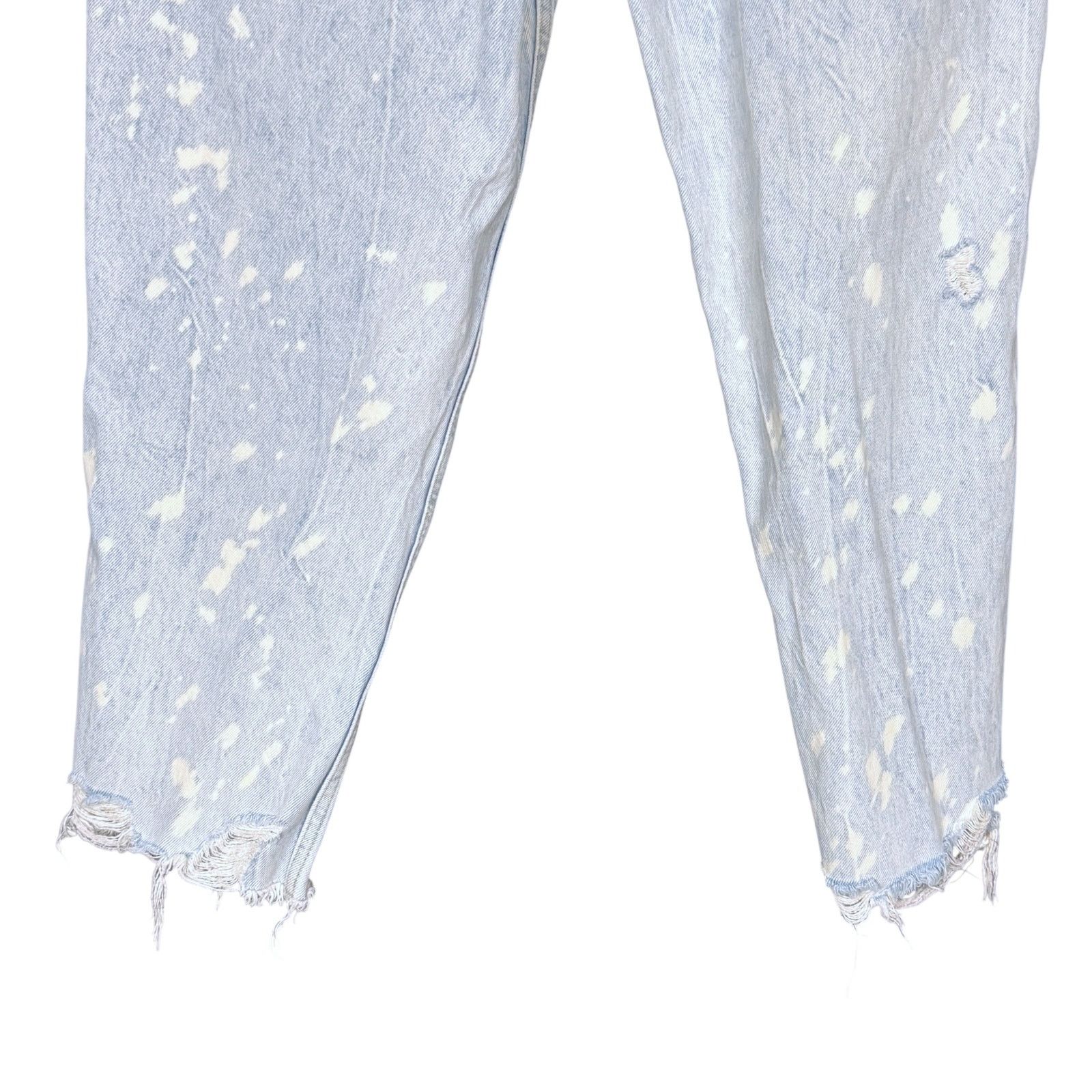 Zara Zara Destroyed Distressed Cropped Light Jeans Women's 30x25 Size 30" / US 8 / IT 44 - 4 Thumbnail