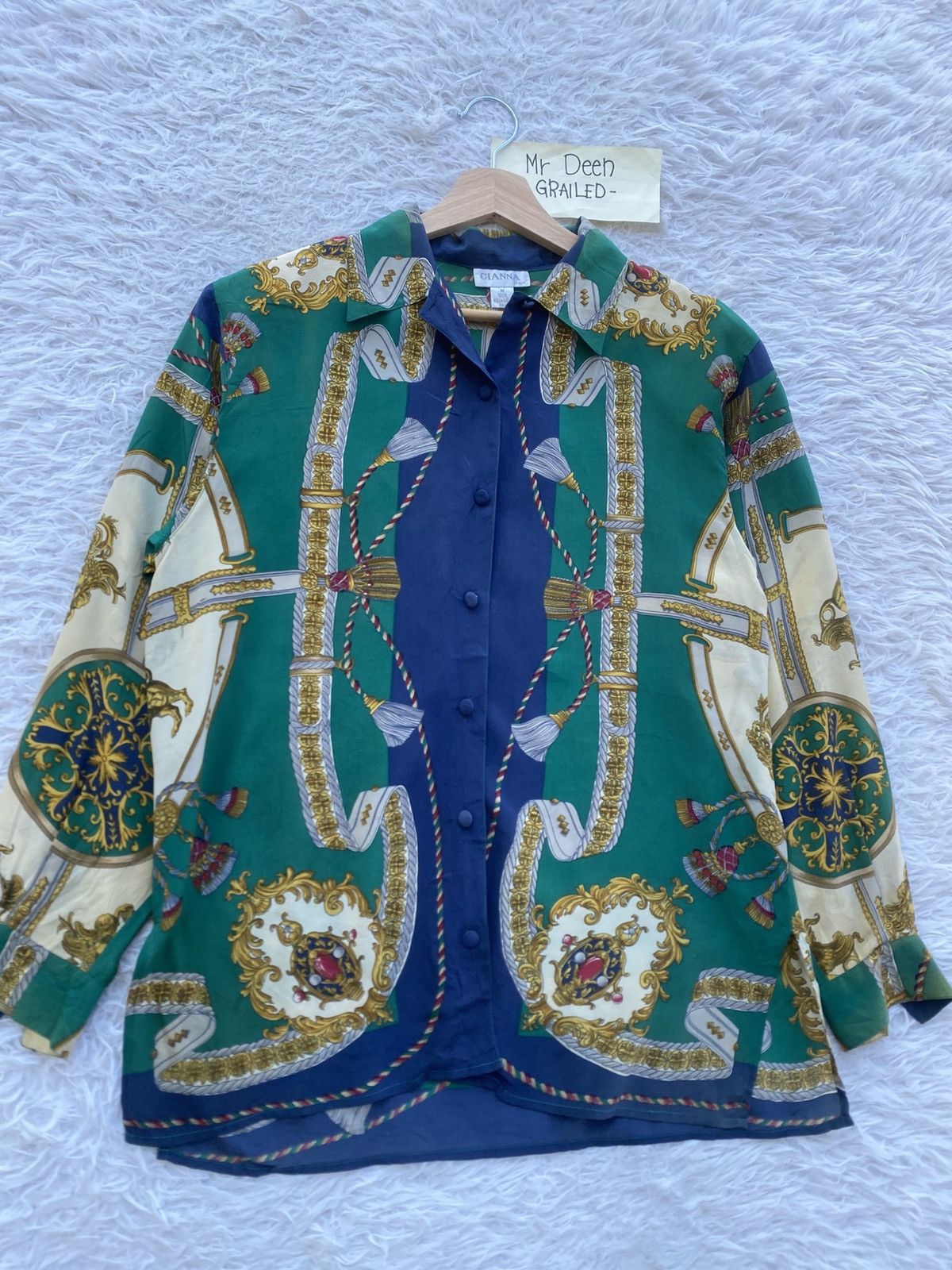 Vintage Rare Vintage Gianna Italy Silk Blouse Size M / US 6-8 / IT 42-44 - 5 Thumbnail
