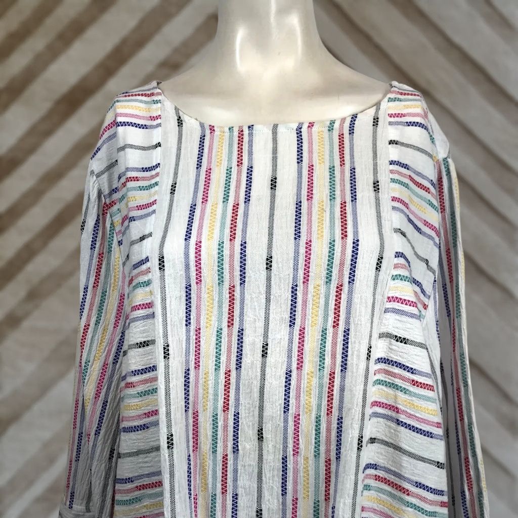 Habitat VINTAGE Habitat Clothes To Live In Womens XL Rainbow Zigzag Stripe Cotton Tunic Blouse Size XL / US 12-14 / IT 48-50 - 1 Thumbnail