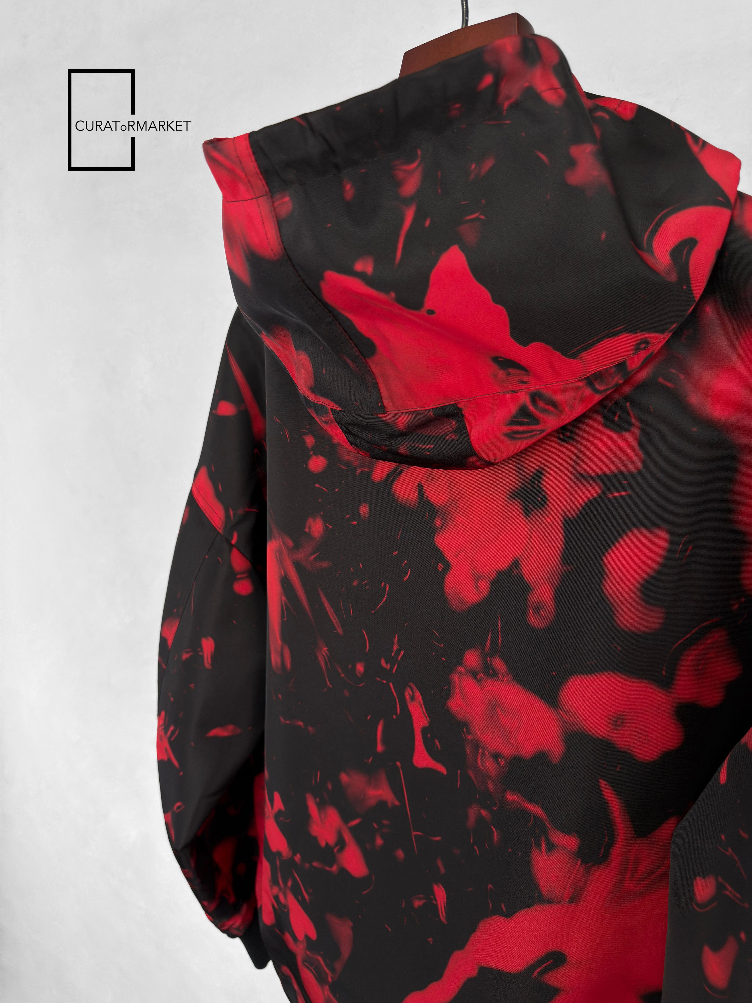 Alexander McQueen EU48 Waxed Flower Abstract Print Hooded Zip Windbreaker FW24 Size US M / EU 48-50 / 2 - 5 Thumbnail